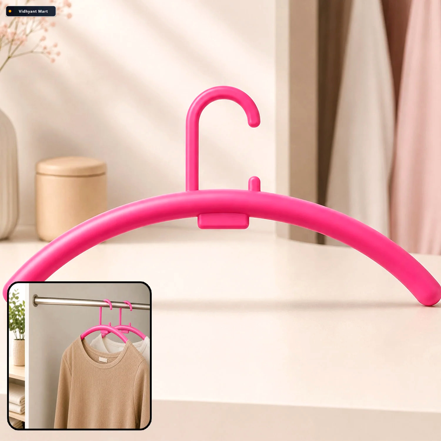 Vidhyant Mart Plastic Clothes Hanger Space Saving Durable Wardro 1