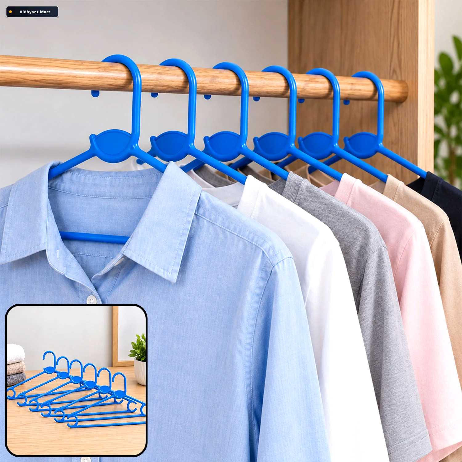 Vidhyant Mart Plastic Clothes Hangers Durable Space Saving Set O 1
