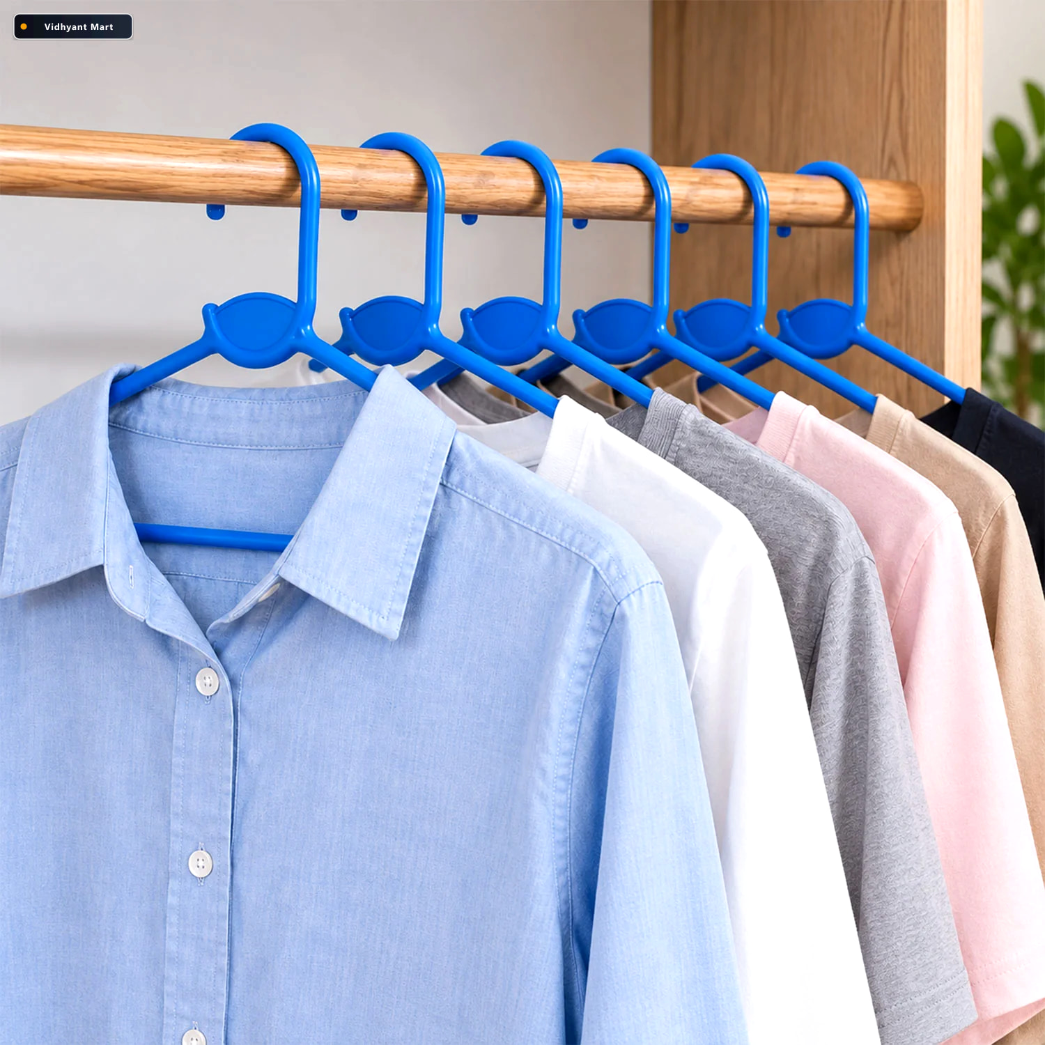 Vidhyant Mart Plastic Clothes Hangers Durable Space Saving Set O 2
