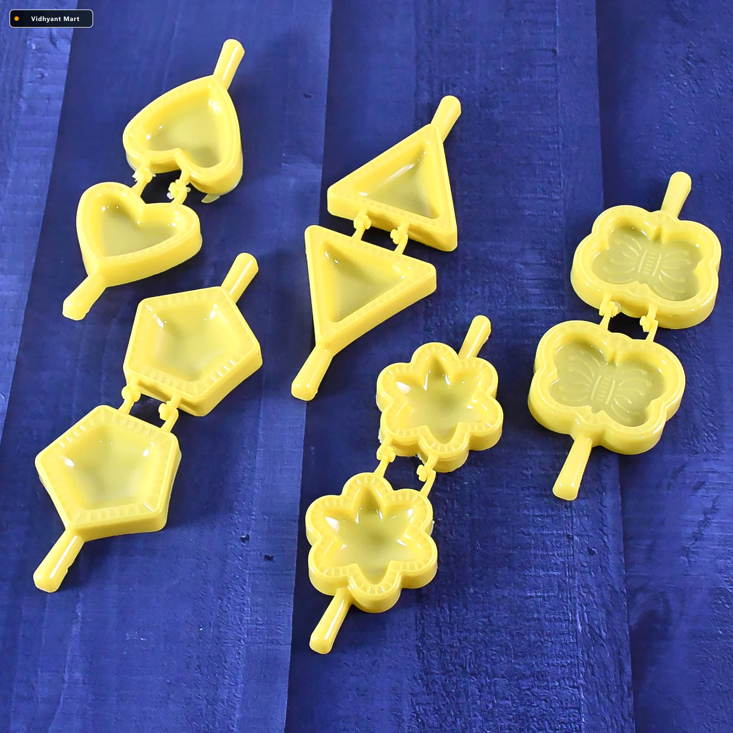 Vidhyant Mart Plastic Cookie Cutter Set 6 Pc Assorted Baking Mou 1