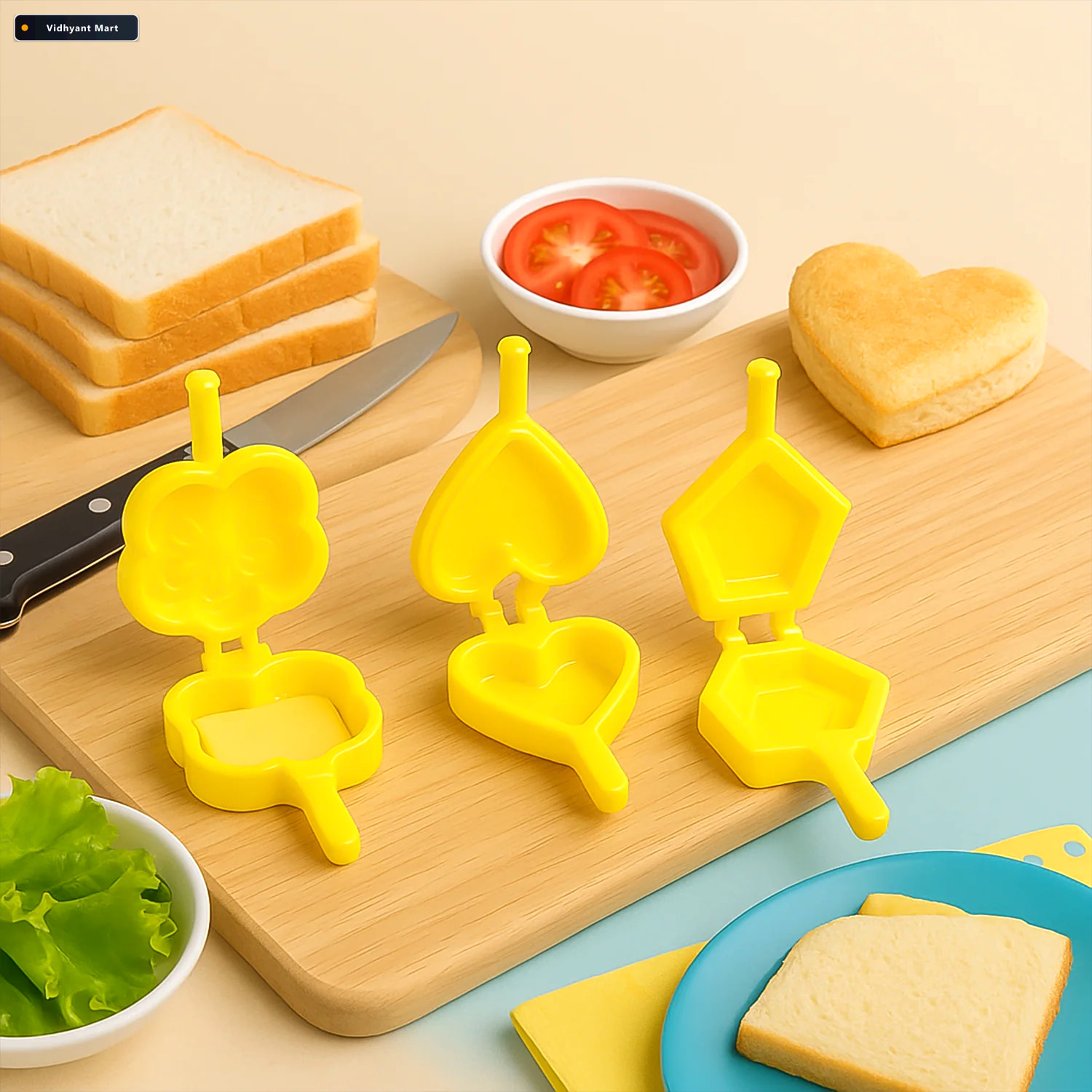 Vidhyant Mart Plastic Cookie Cutter Set 6 Pc Assorted Baking Mou 2