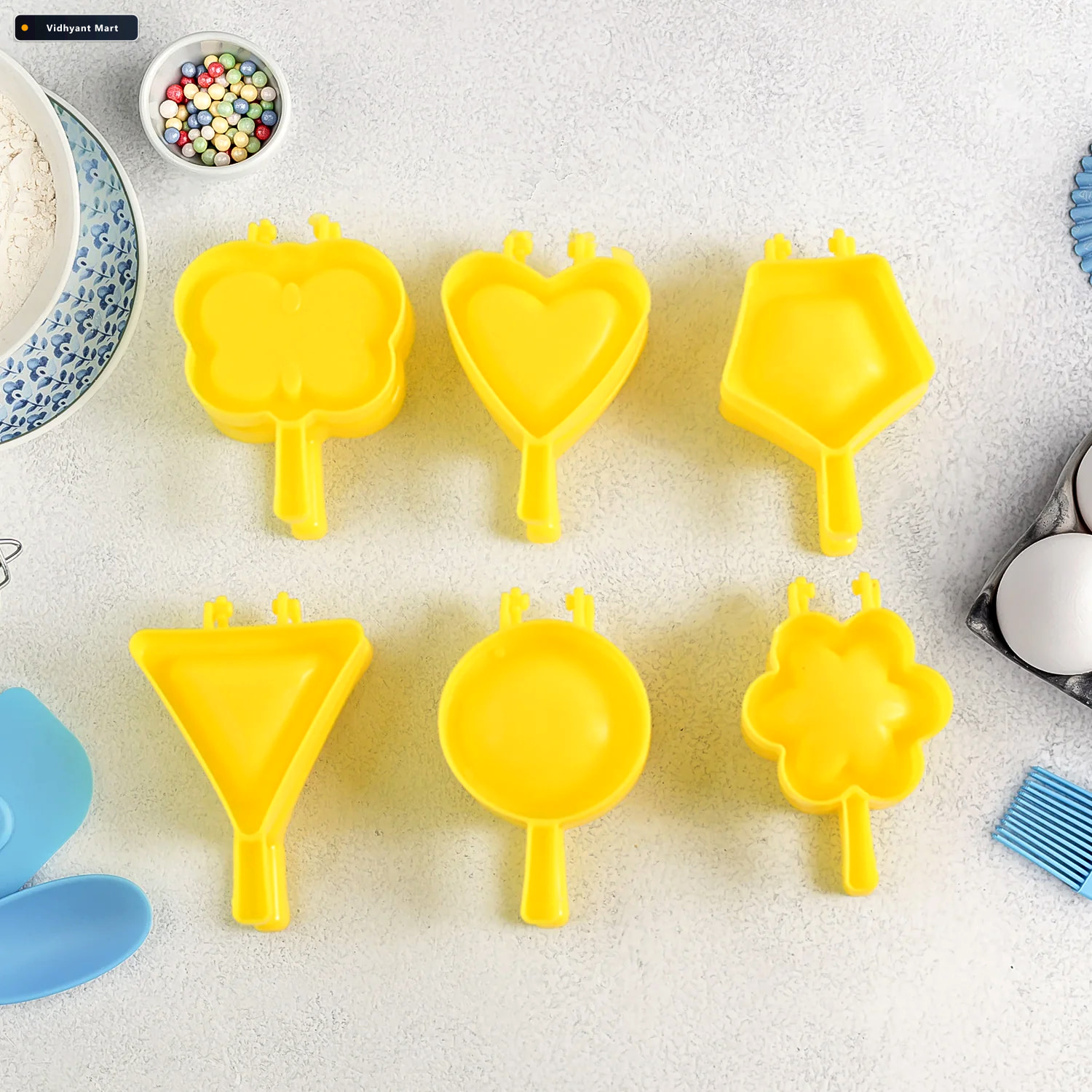 Vidhyant Mart Plastic Cookie Cutter Set 6 Pc Assorted Baking Mou 3