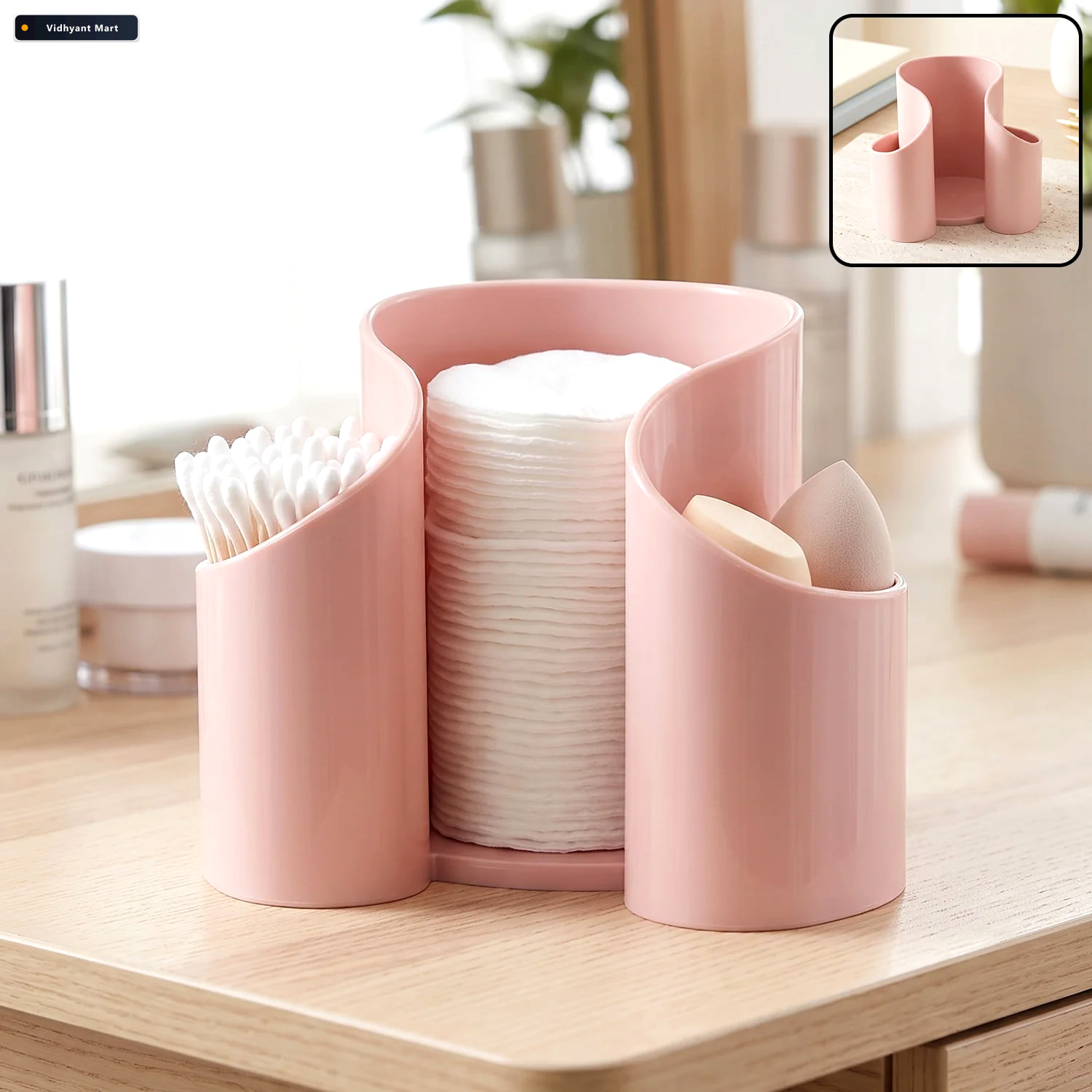 Vidhyant Mart Plastic Cosmetic Desktop Organizer Caddy For Cotto 1