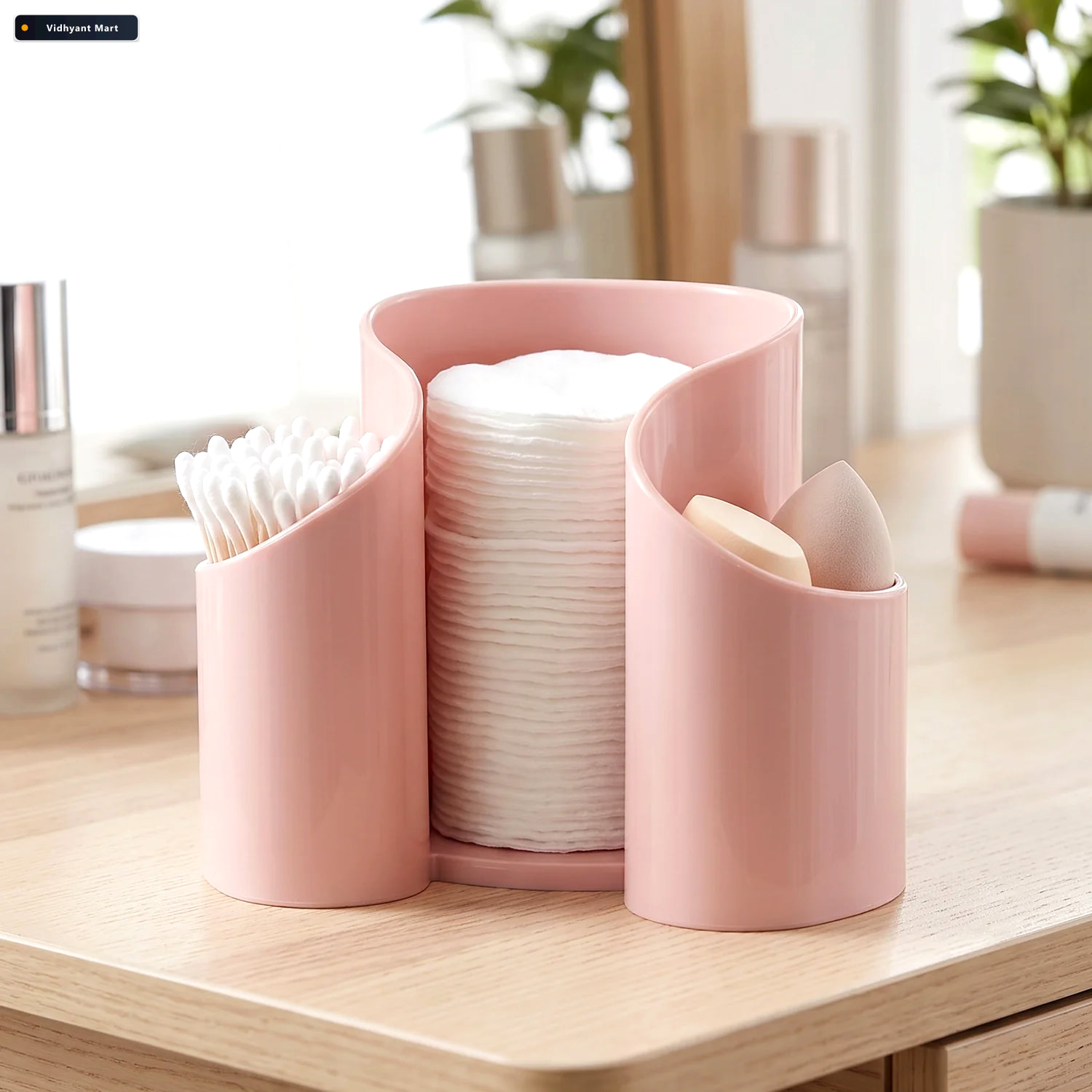Vidhyant Mart Plastic Cosmetic Desktop Organizer Caddy For Cotto 2