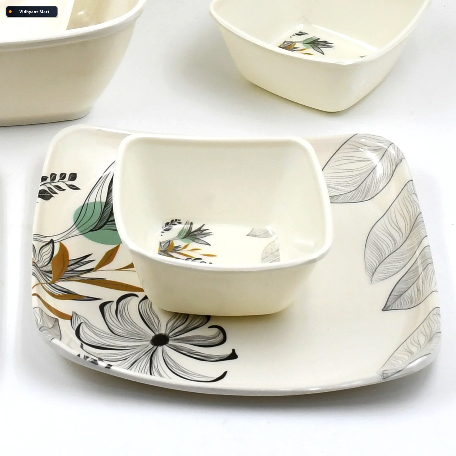 Vidhyant Mart Plastic Dinner Set 11 Piece Food Grade Tableware J 3