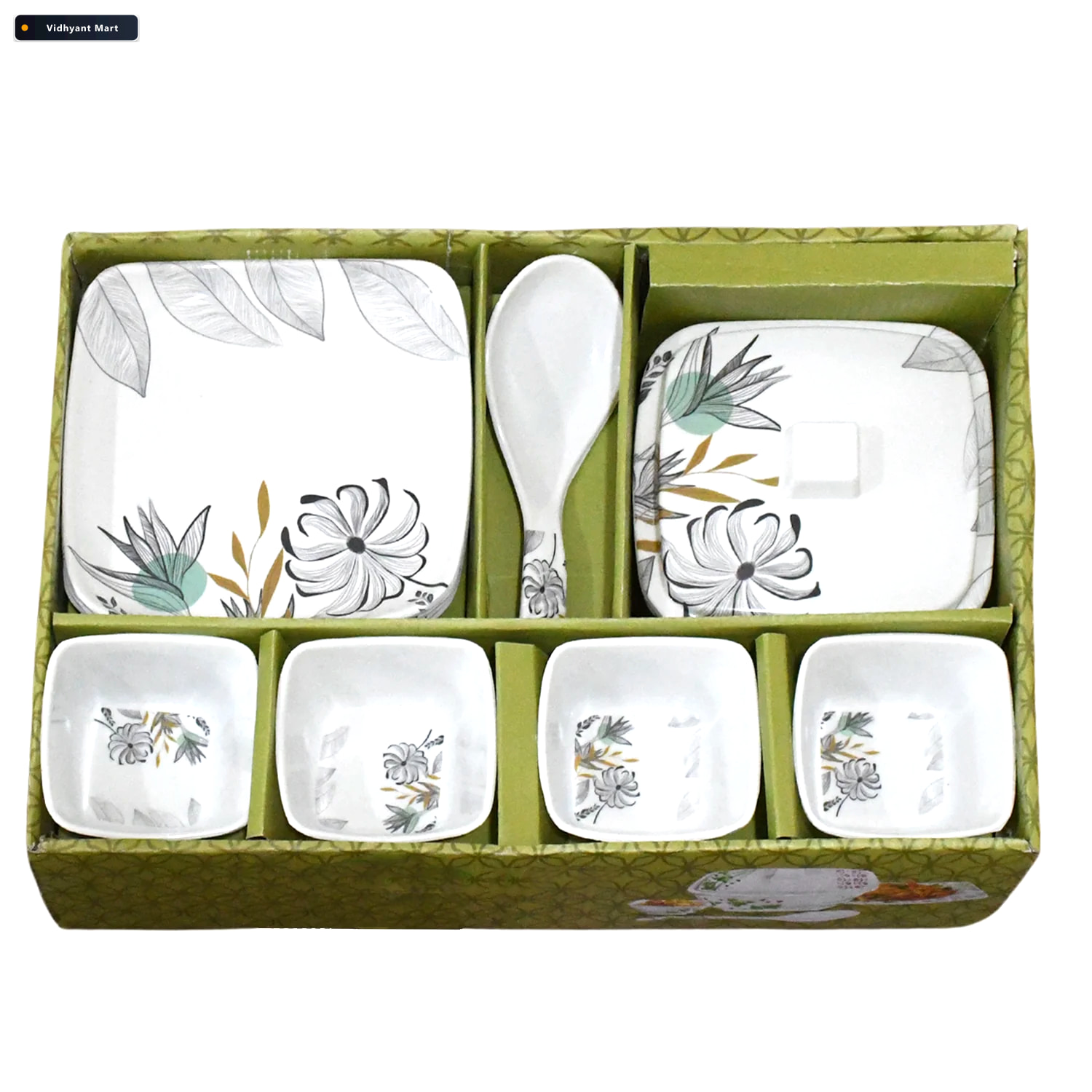 Vidhyant Mart Plastic Dinner Set 11 Piece Food Grade Tableware J 4