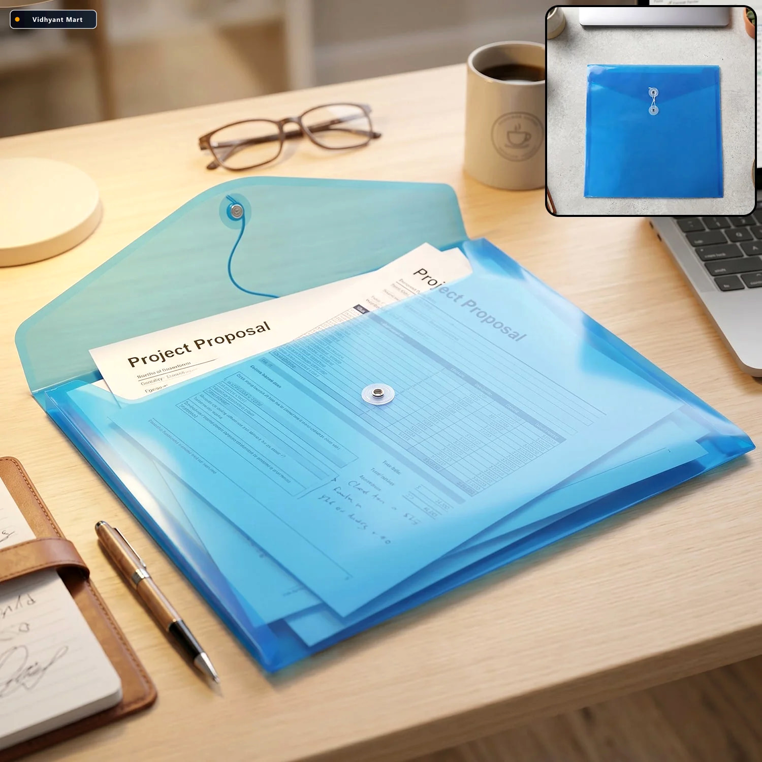 Vidhyant Mart Plastic Document Folder Waterproof A4 File Organiz 1