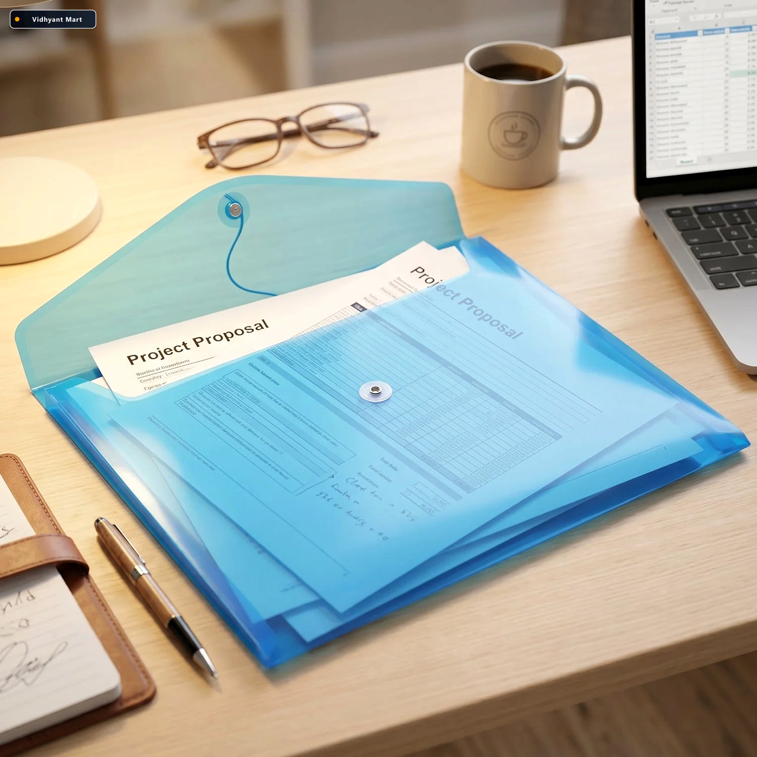 Vidhyant Mart Plastic Document Folder Waterproof A4 File Organiz 2