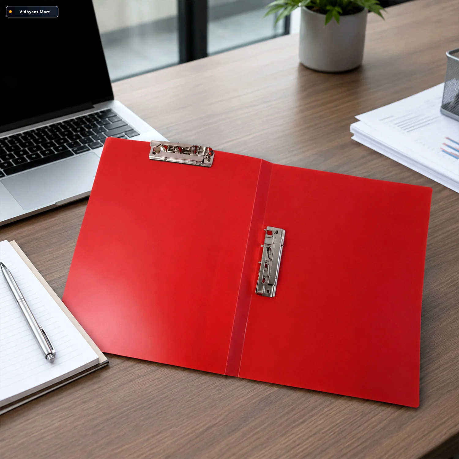 Vidhyant Mart Plastic Double Clip File Folder For Secure Office 1