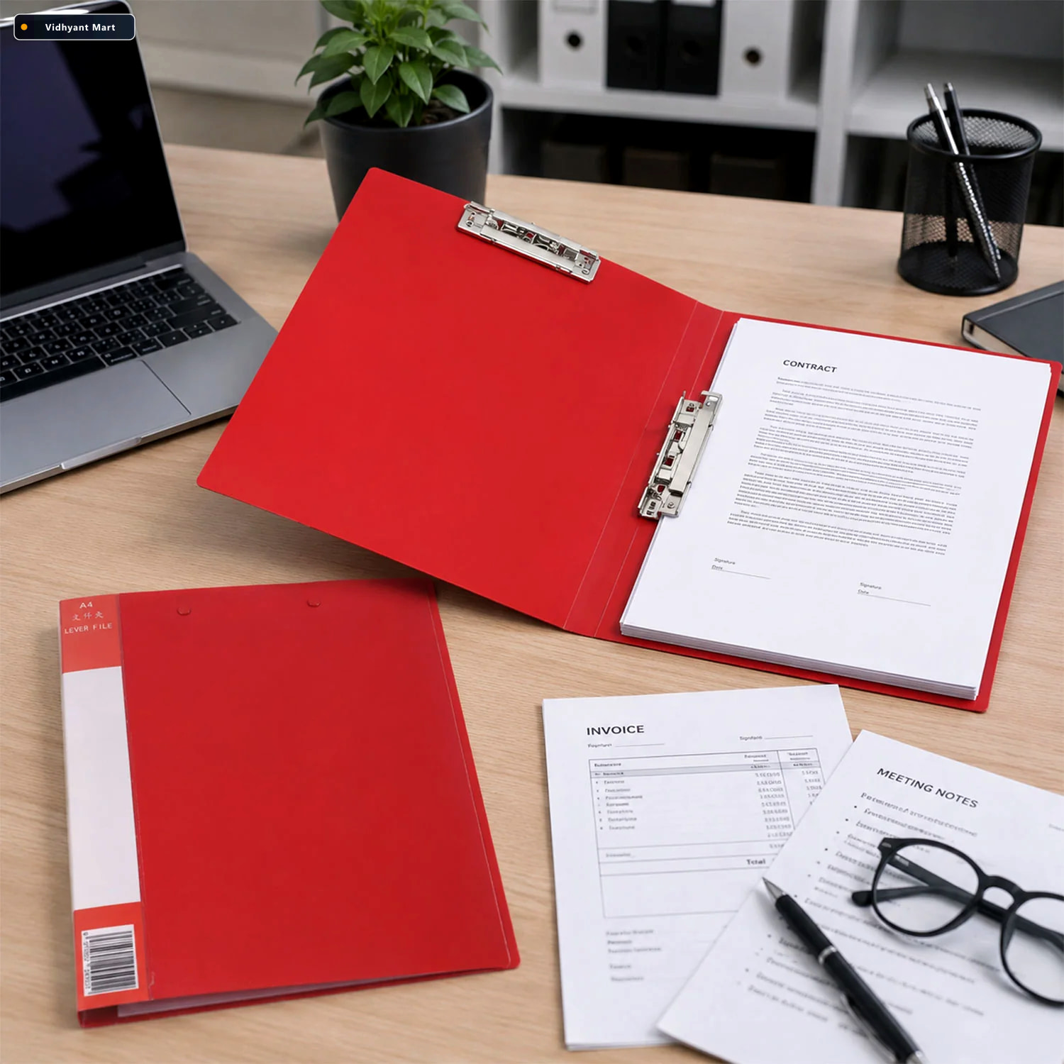 Vidhyant Mart Plastic Double Clip File Folder For Secure Office 3