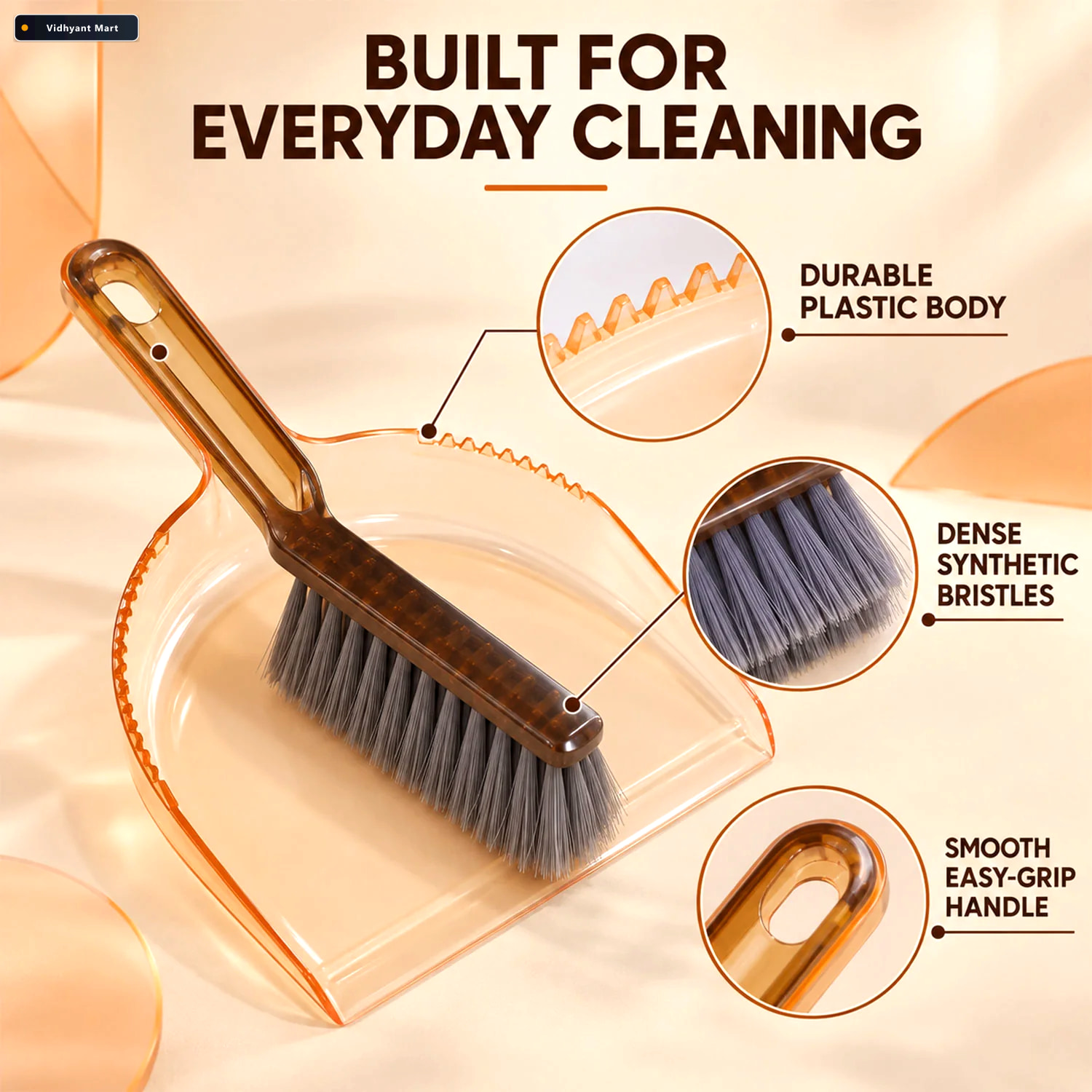 Vidhyant Mart Plastic Dustpan And Hand Brush For Kitchen And Eve 3