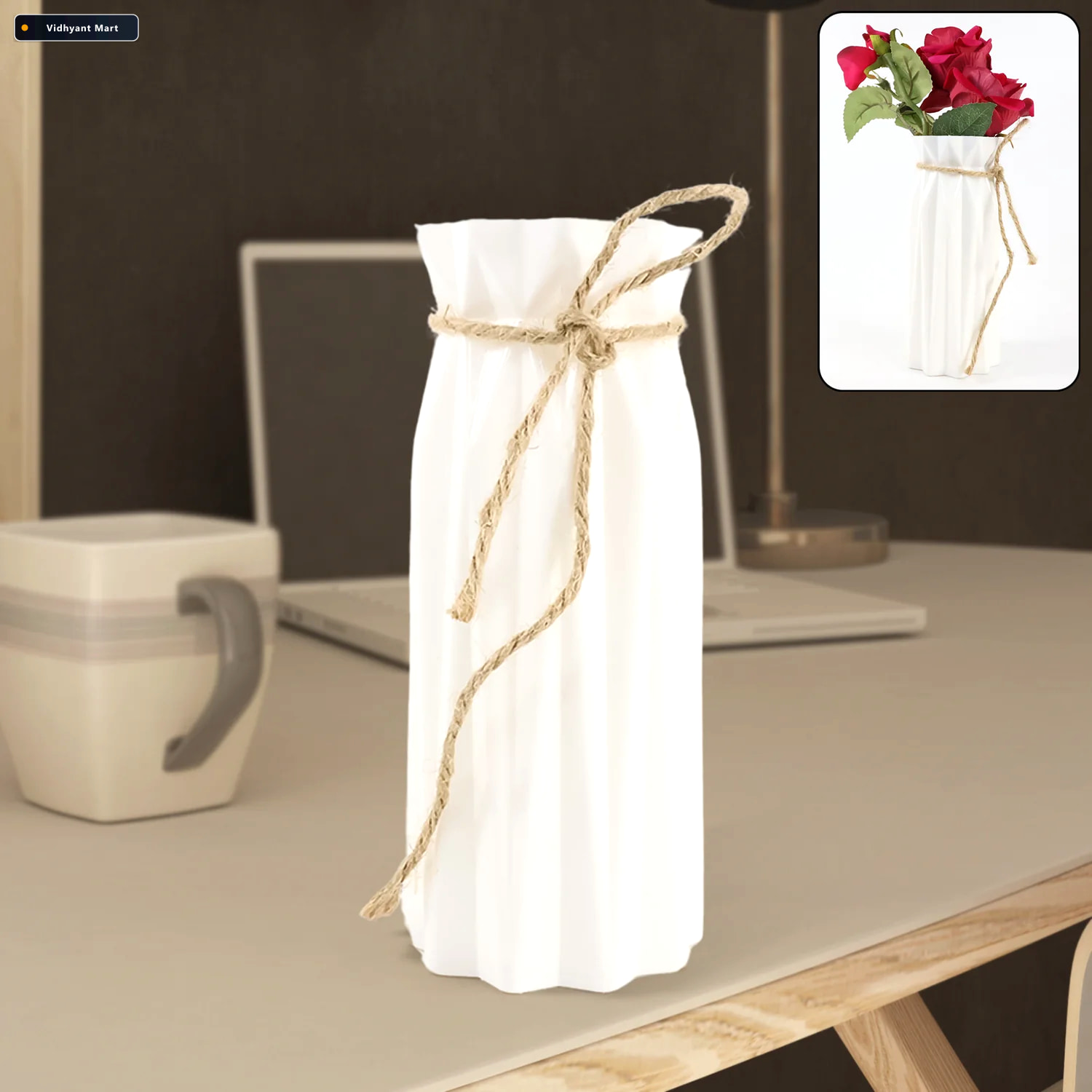 Vidhyant Mart Plastic Flower Vase Elegant Design For Home Gift 1