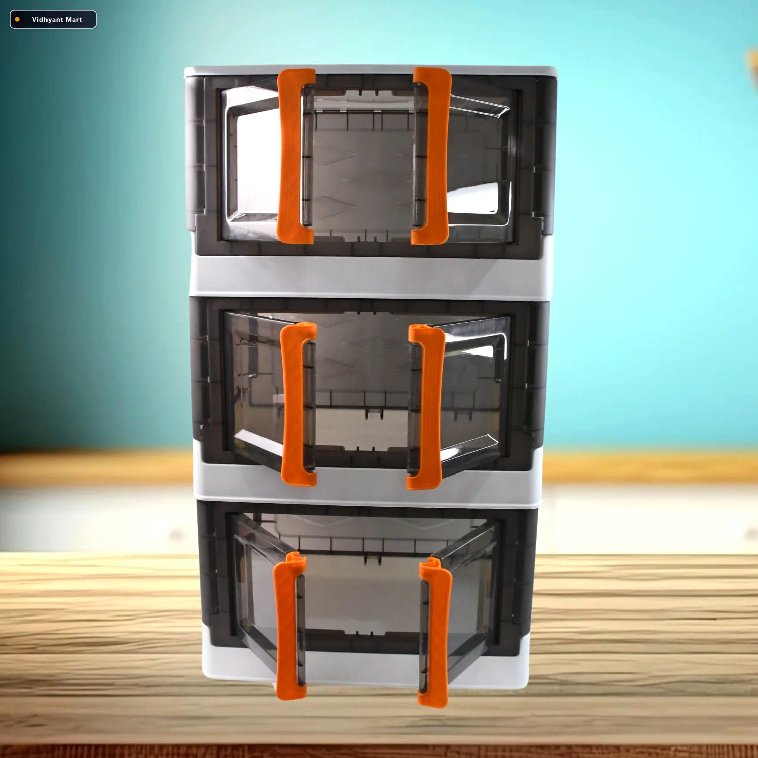 Vidhyant Mart Plastic Folding Wardrobe Organizer Space Saving 3 2