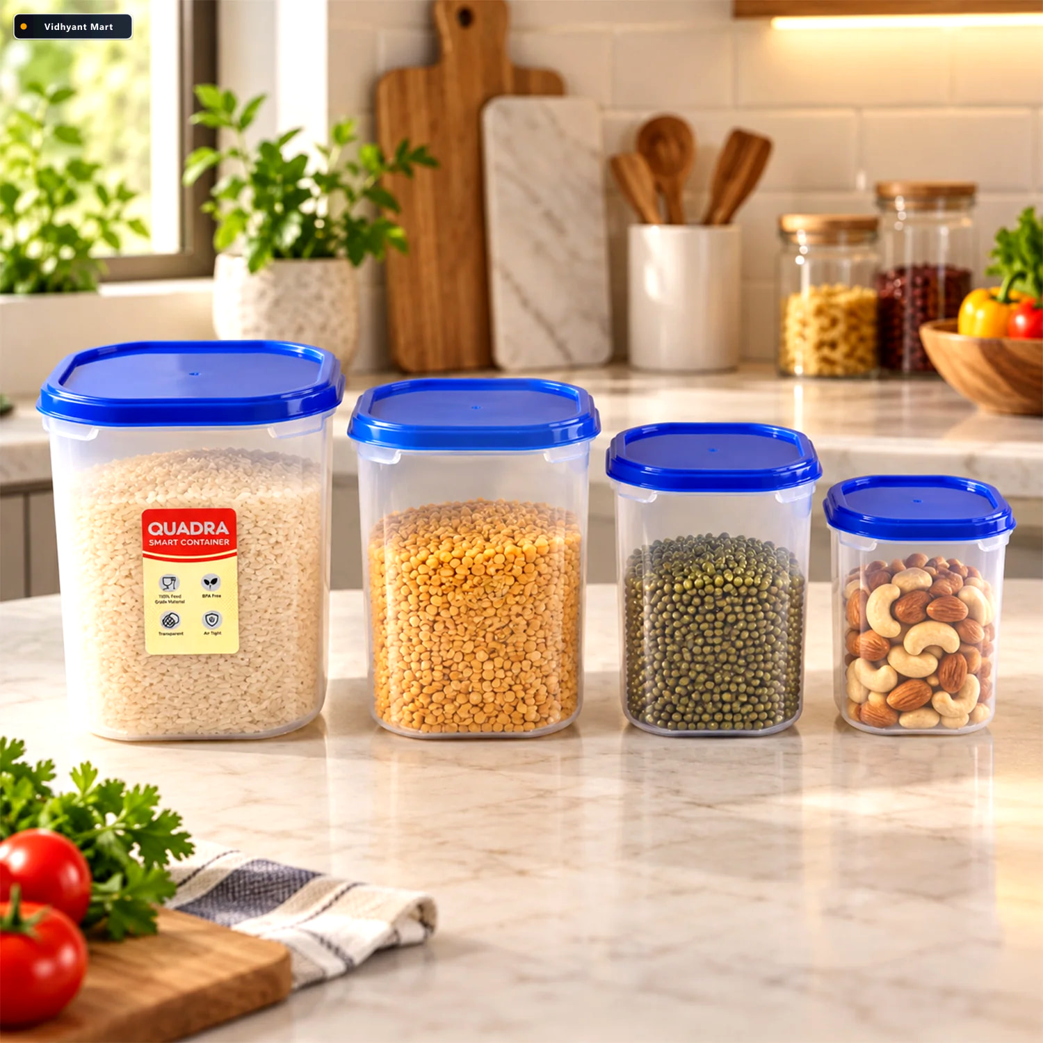 Vidhyant Mart Plastic Food Storage Containers With Covers For Ki 1