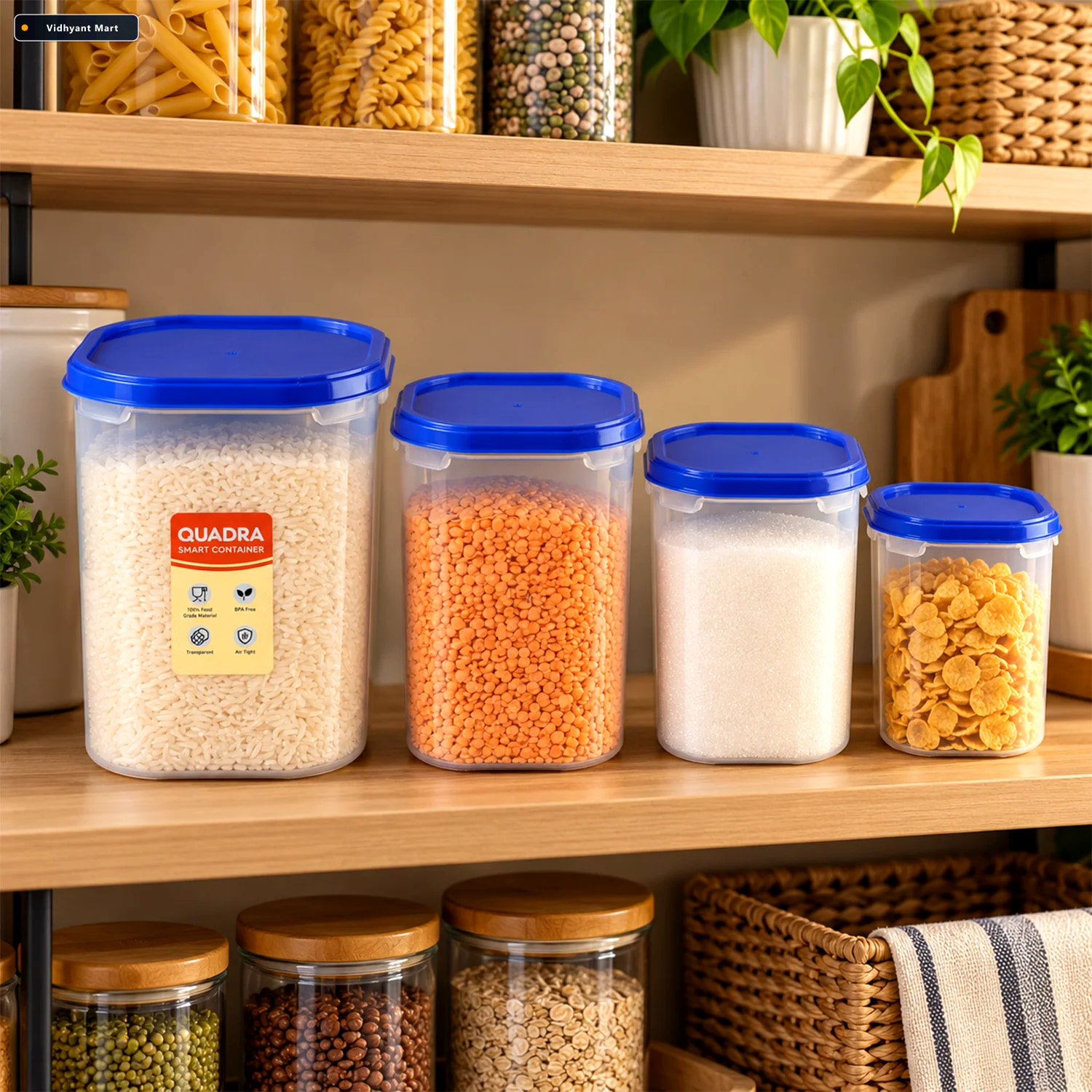 Vidhyant Mart Plastic Food Storage Containers With Covers For Ki 2