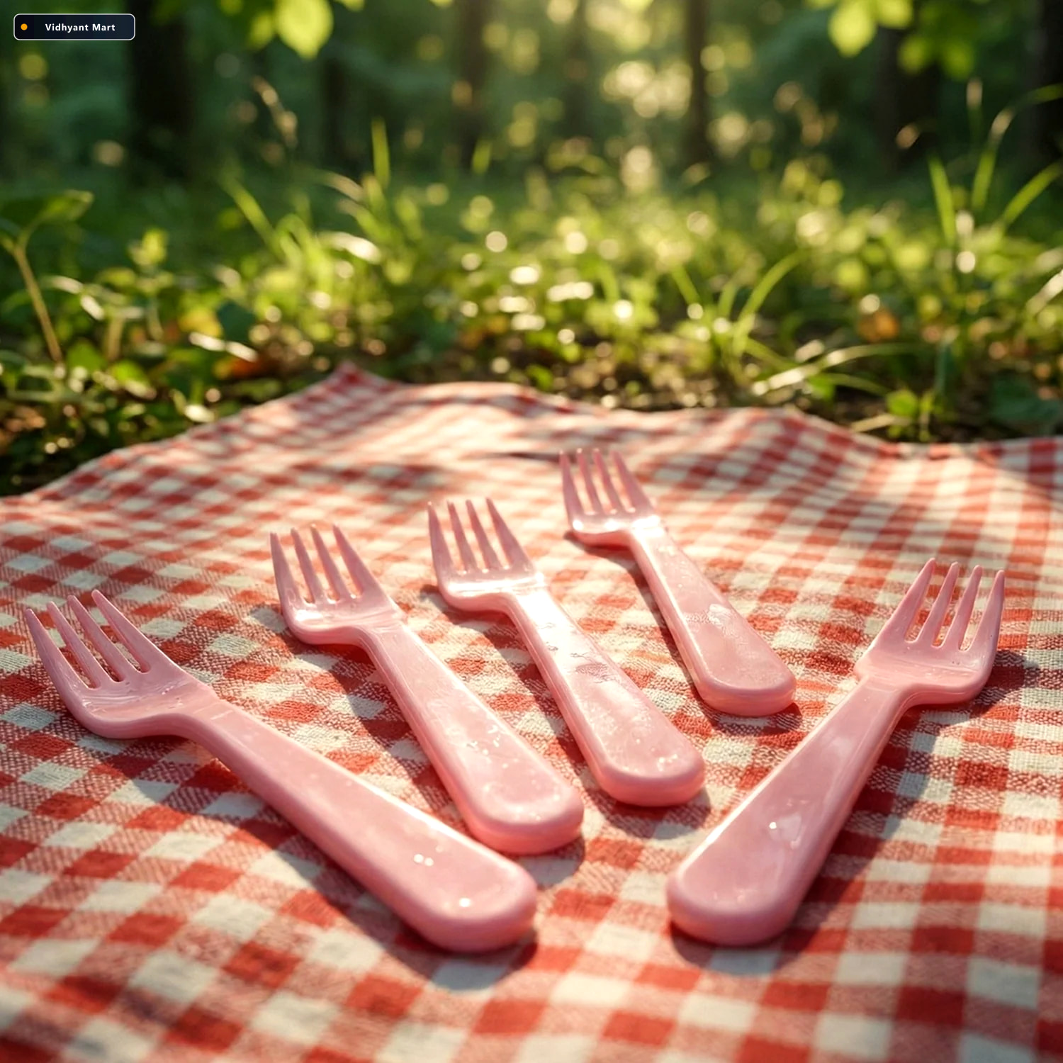 Vidhyant Mart Plastic Fork Spoon Set 5 Piece Durable Cutlery Ser 2