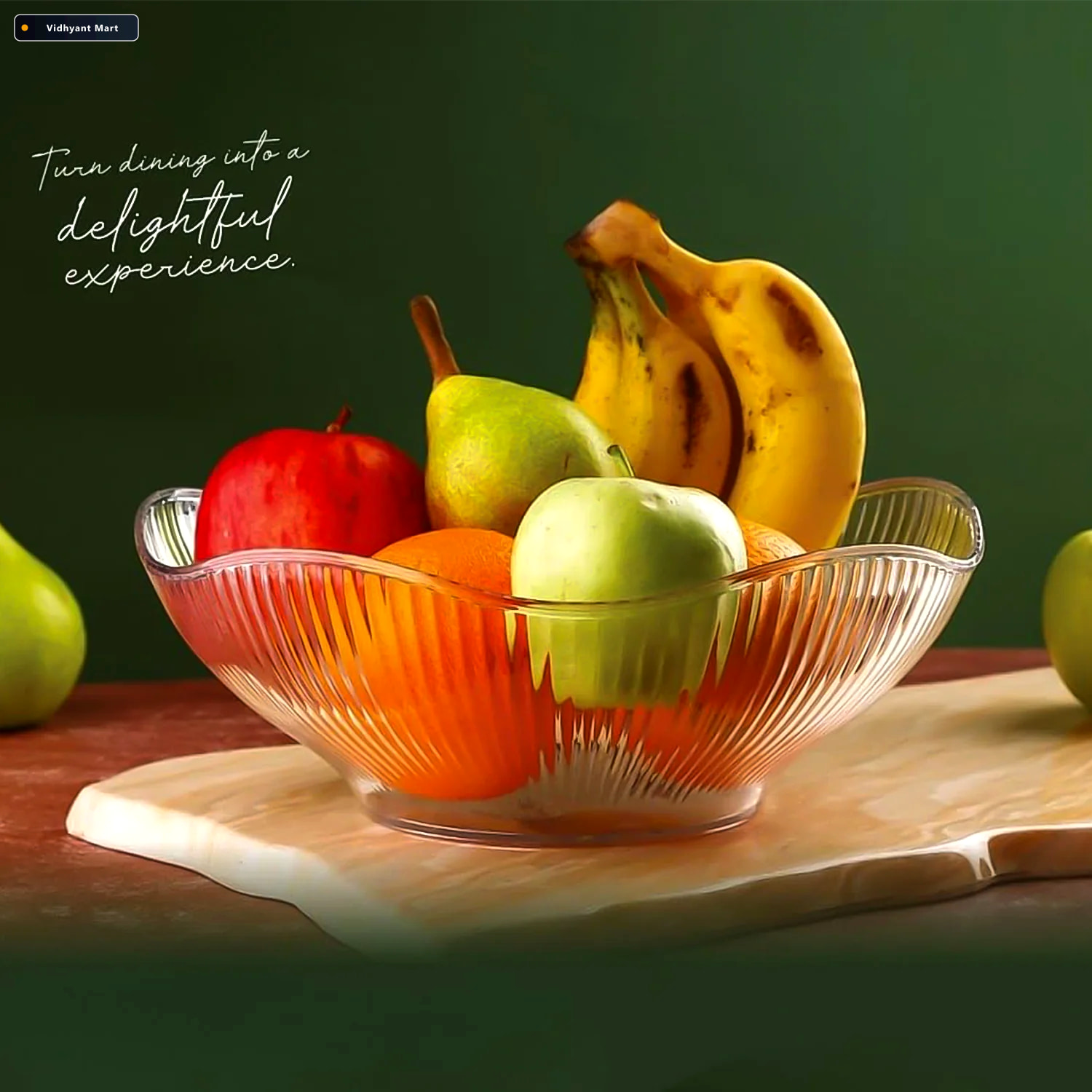 Vidhyant Mart Plastic Fruit Storage Basket Durable Elegant Rippl 3