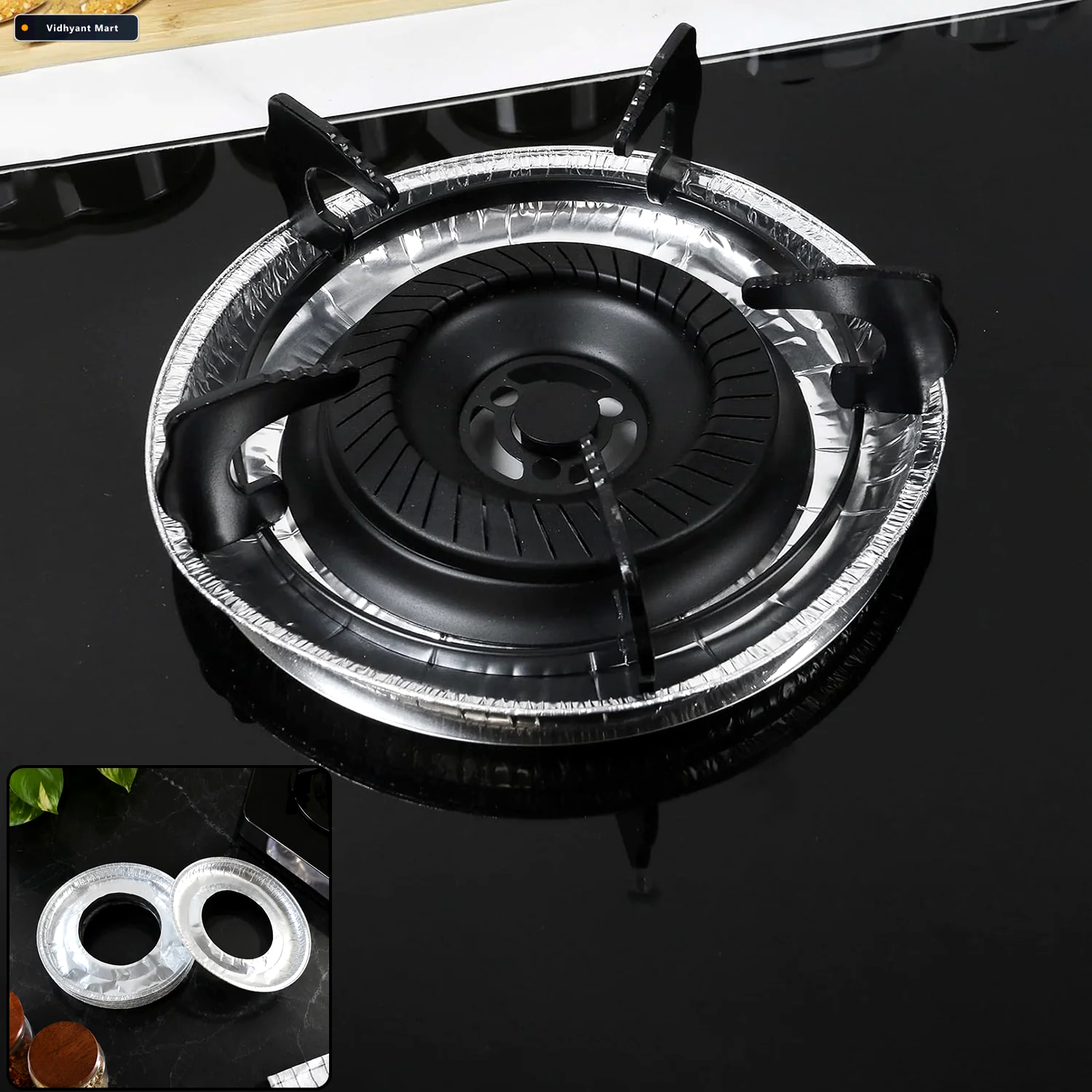 Vidhyant Mart Plastic Gas Stove Burner Cover Liners For Kitchen 1