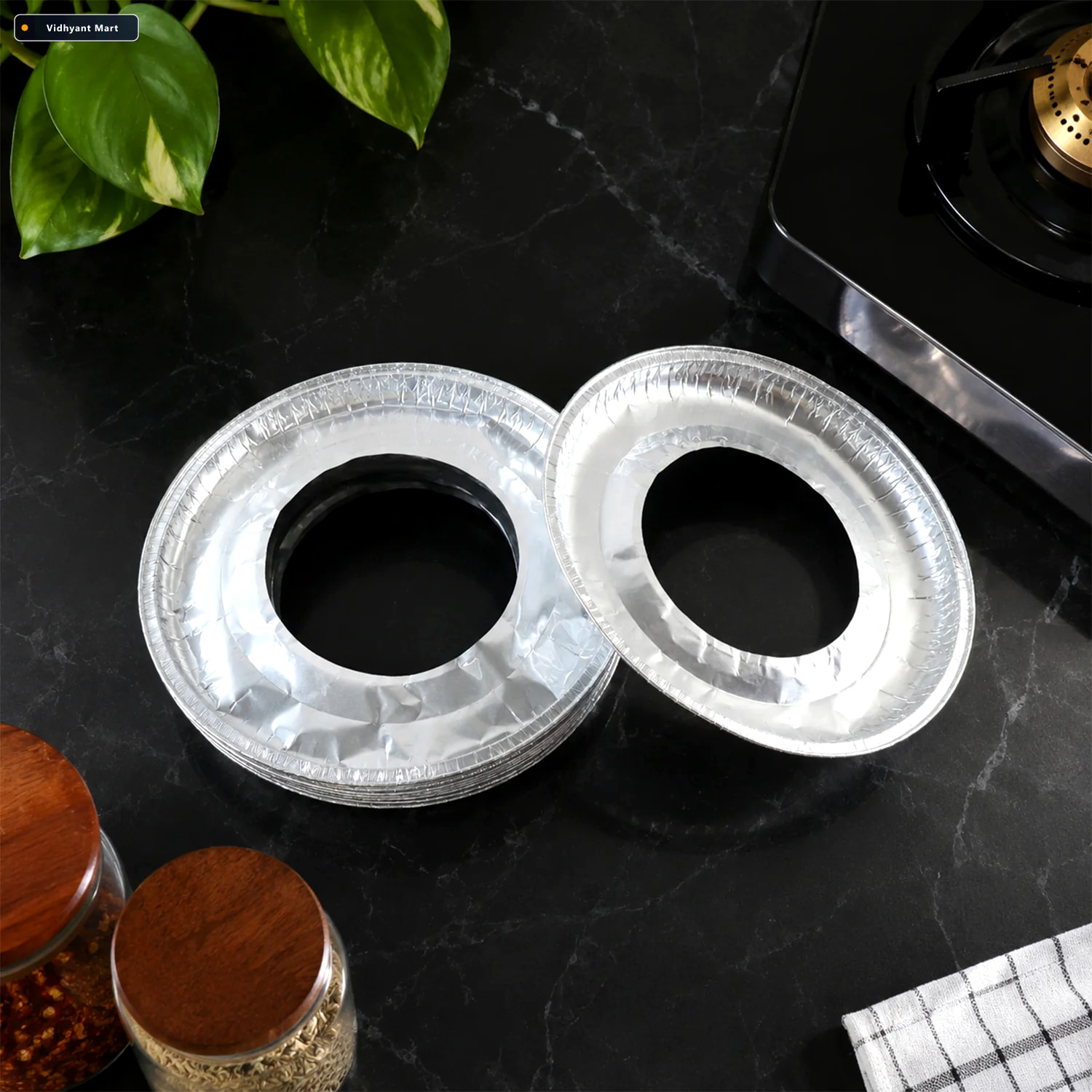 Vidhyant Mart Plastic Gas Stove Burner Cover Liners For Kitchen 3