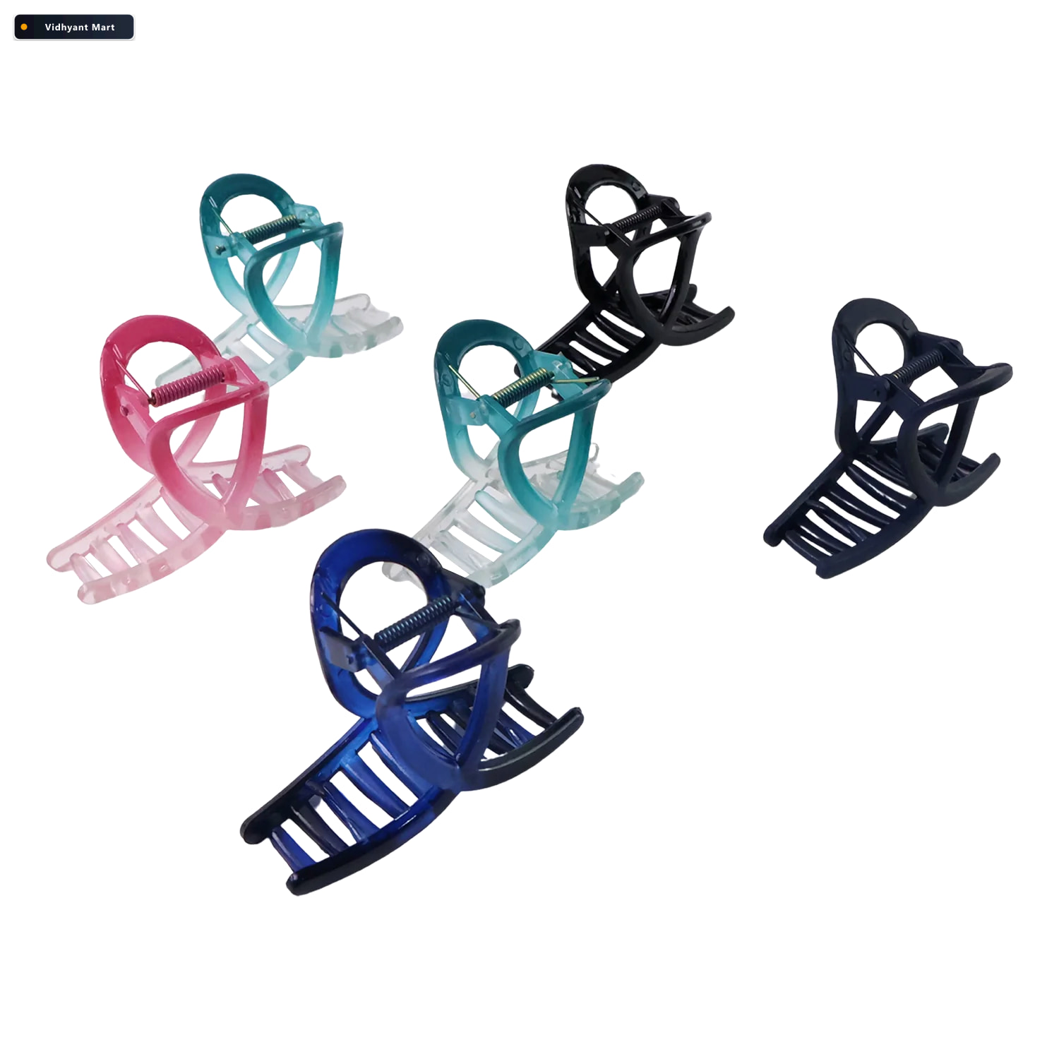 Vidhyant Mart Plastic Hair Clamp Durable Matte Finish Barrette C 4