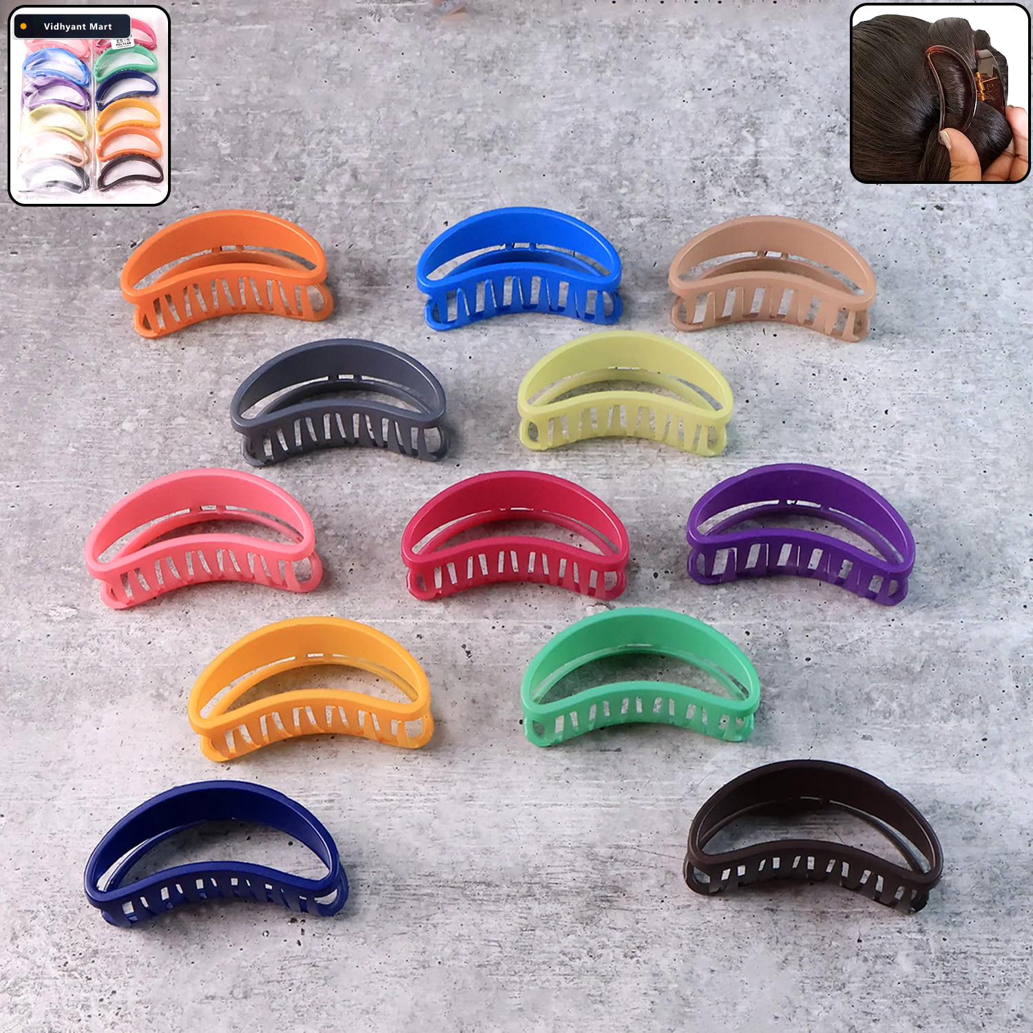 Vidhyant Mart Plastic Hair Clip Durable Matte Hair Clamp Grip 1