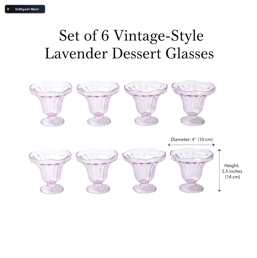 Vidhyant Mart Plastic Ice Cream Bowls Tulip Design Set Of 6 Serv 2