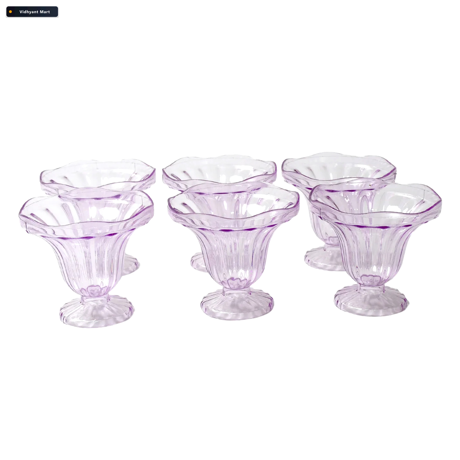 Vidhyant Mart Plastic Ice Cream Bowls Tulip Design Set Of 6 Serv 4