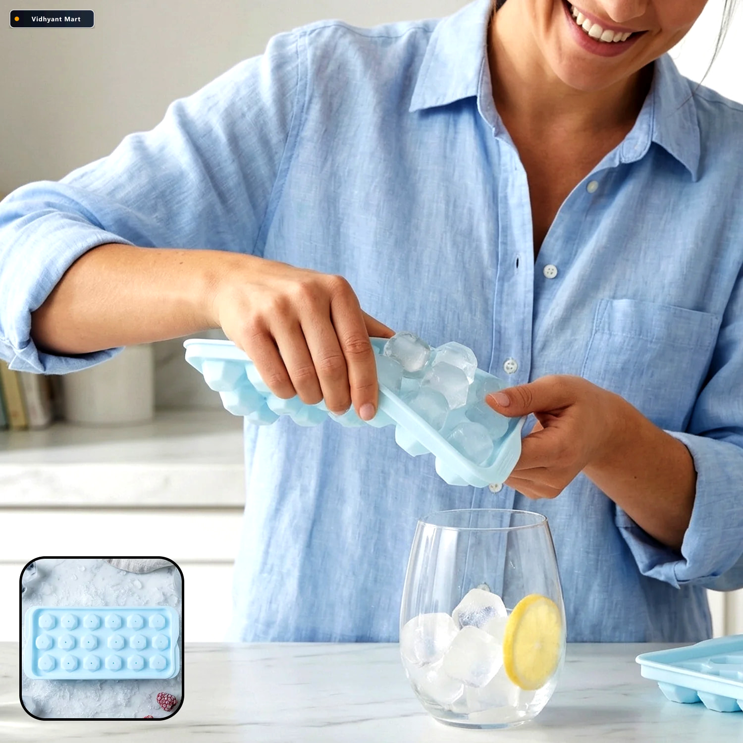 Vidhyant Mart Plastic Ice Cube Tray Multiple Ice Cubes For Quick 2
