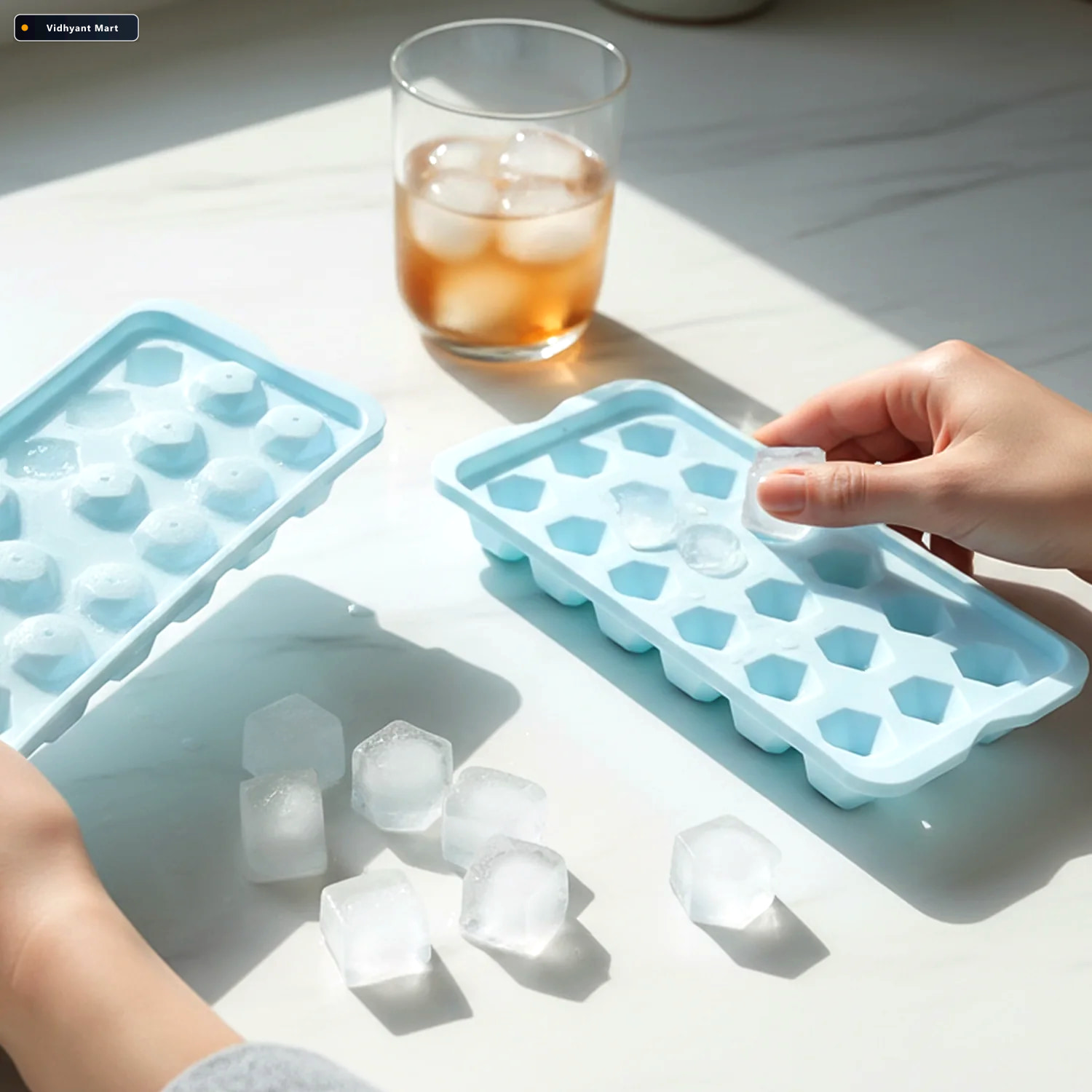 Vidhyant Mart Plastic Ice Cube Tray Multiple Ice Cubes For Quick 4