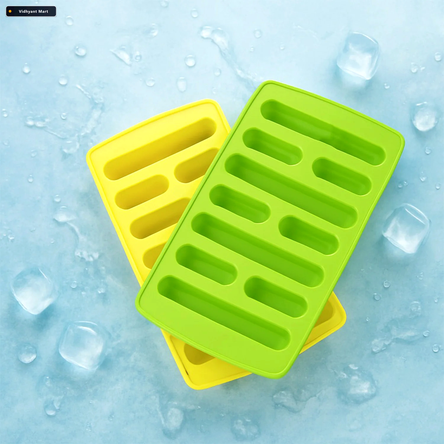 Vidhyant Mart Plastic Ice Cube Tray Set Flexible Bpa Free 4 Piec 2