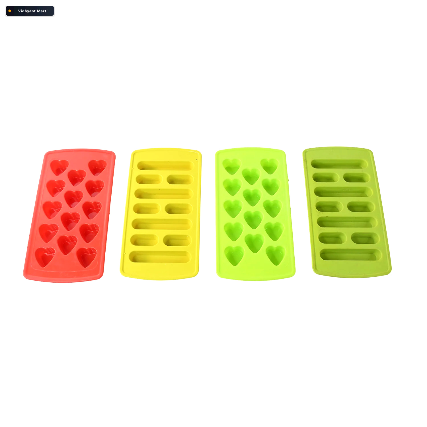 Vidhyant Mart Plastic Ice Cube Tray Set Flexible Bpa Free 4 Piec 4