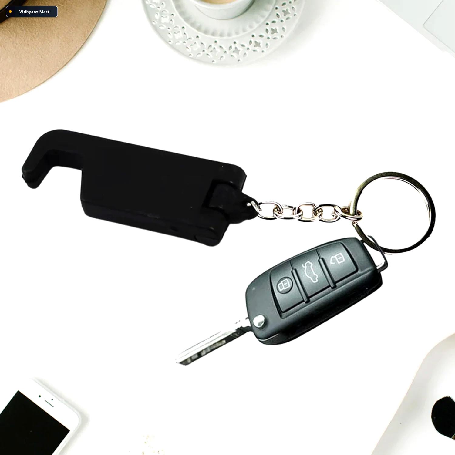Vidhyant Mart Plastic Keychain Mobile Stand 2 In 1 Multicolor Ph 4