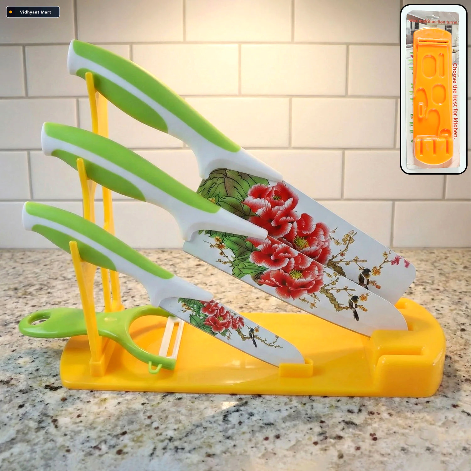 Vidhyant Mart Plastic Kitchen Knife Stand Durable Space Saving C 1