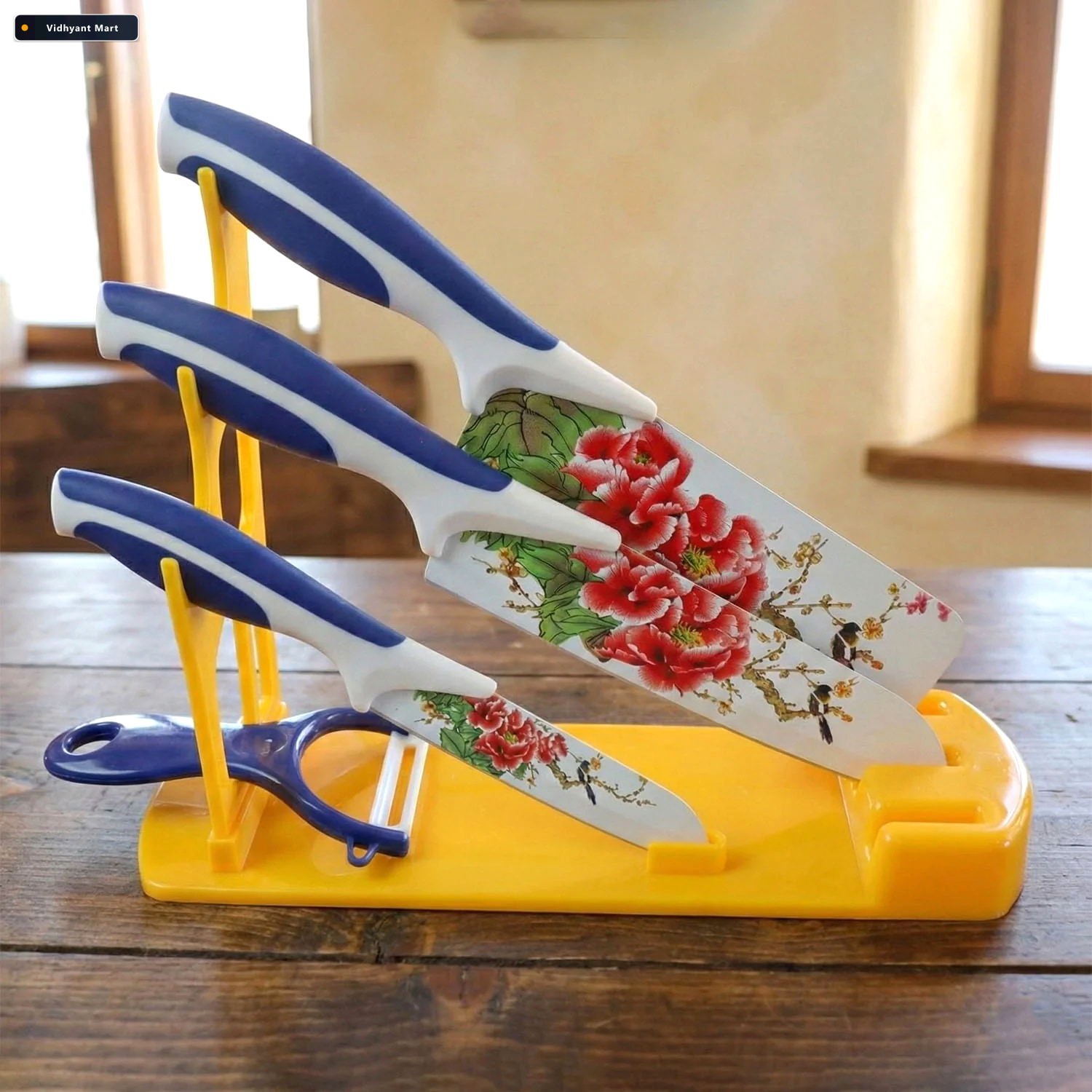 Vidhyant Mart Plastic Kitchen Knife Stand Durable Space Saving C 3