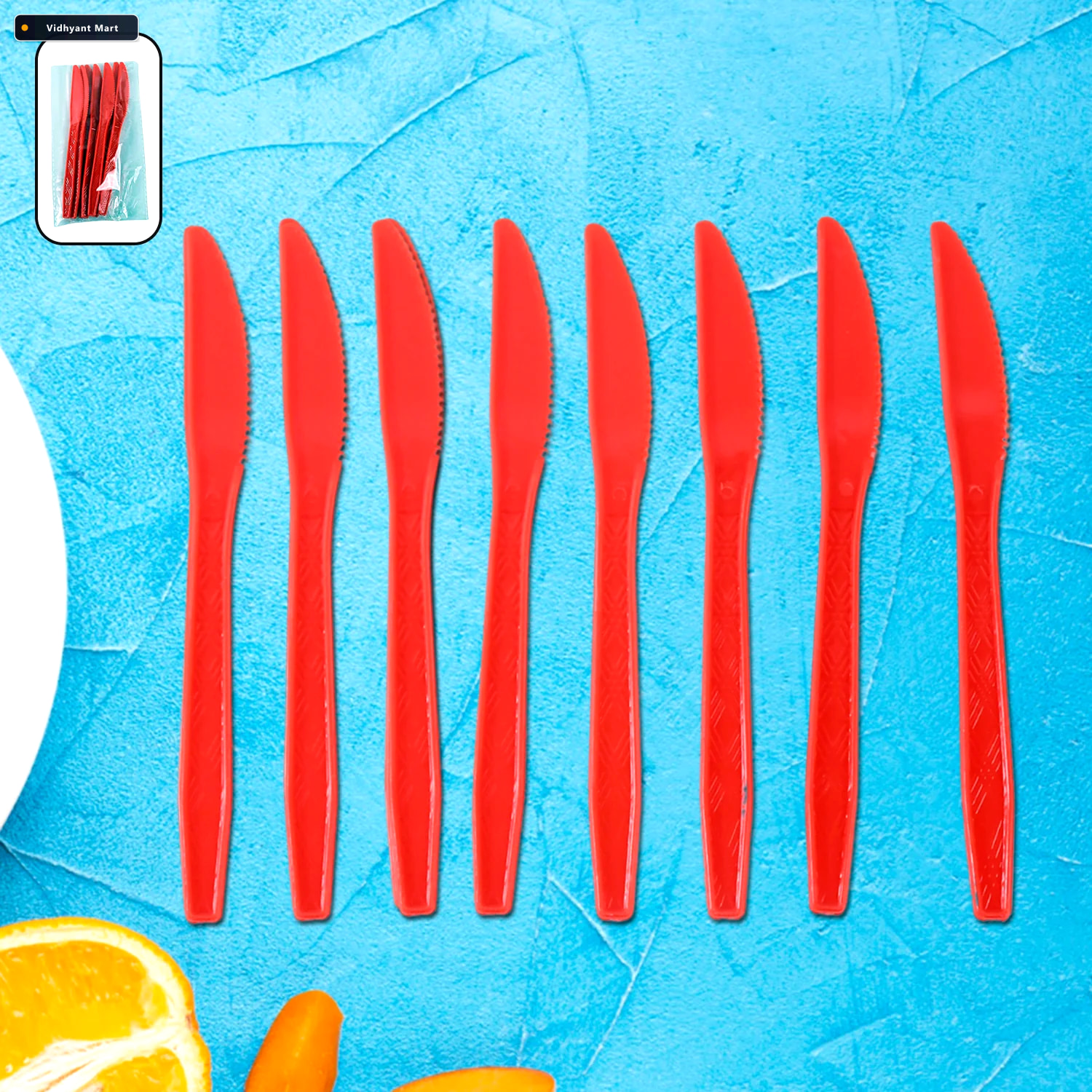 Vidhyant Mart Plastic Knives Durable Reusable Cutlery Pack Of 8 2