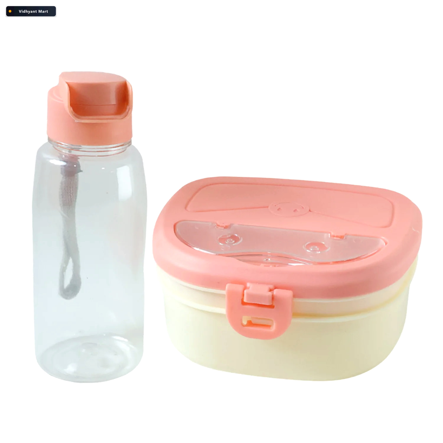 Vidhyant Mart Plastic Lunch Box Set Secure Lock Lid Dual Compart 4