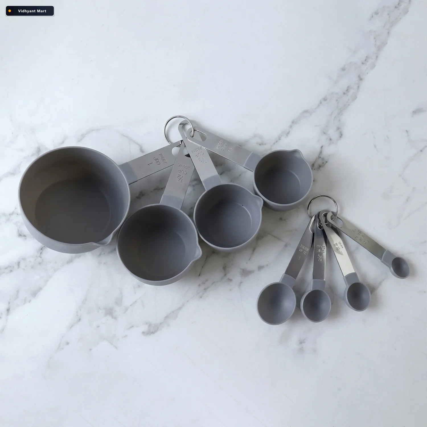 Vidhyant Mart Plastic Measuring Cups And Spoons Set Accurate Kit 4