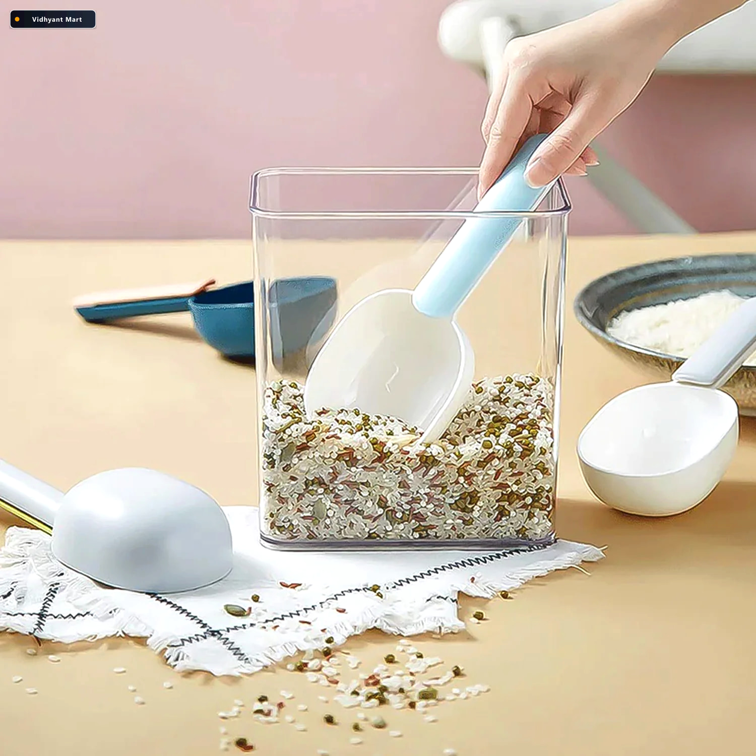 Vidhyant Mart Plastic Measuring Spoon Multi Purpose Flour Rice S 2