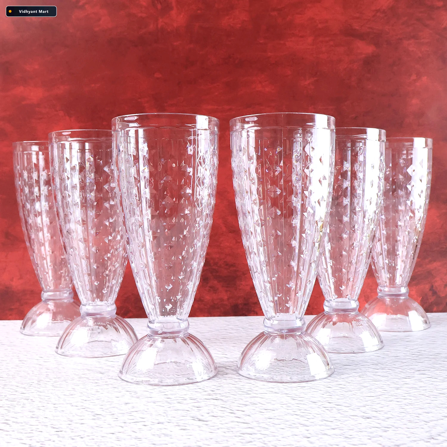 Vidhyant Mart Plastic Milkshake Glass Set Durable 400ml Plastic 3