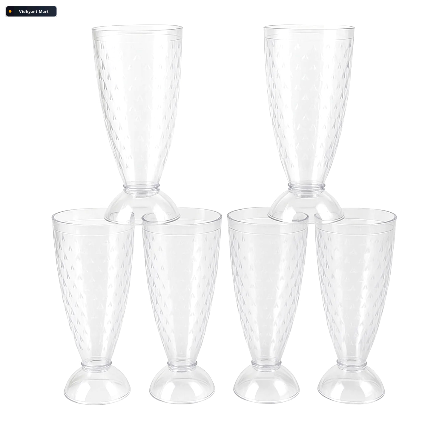 Vidhyant Mart Plastic Milkshake Glass Set Durable 400ml Plastic 4