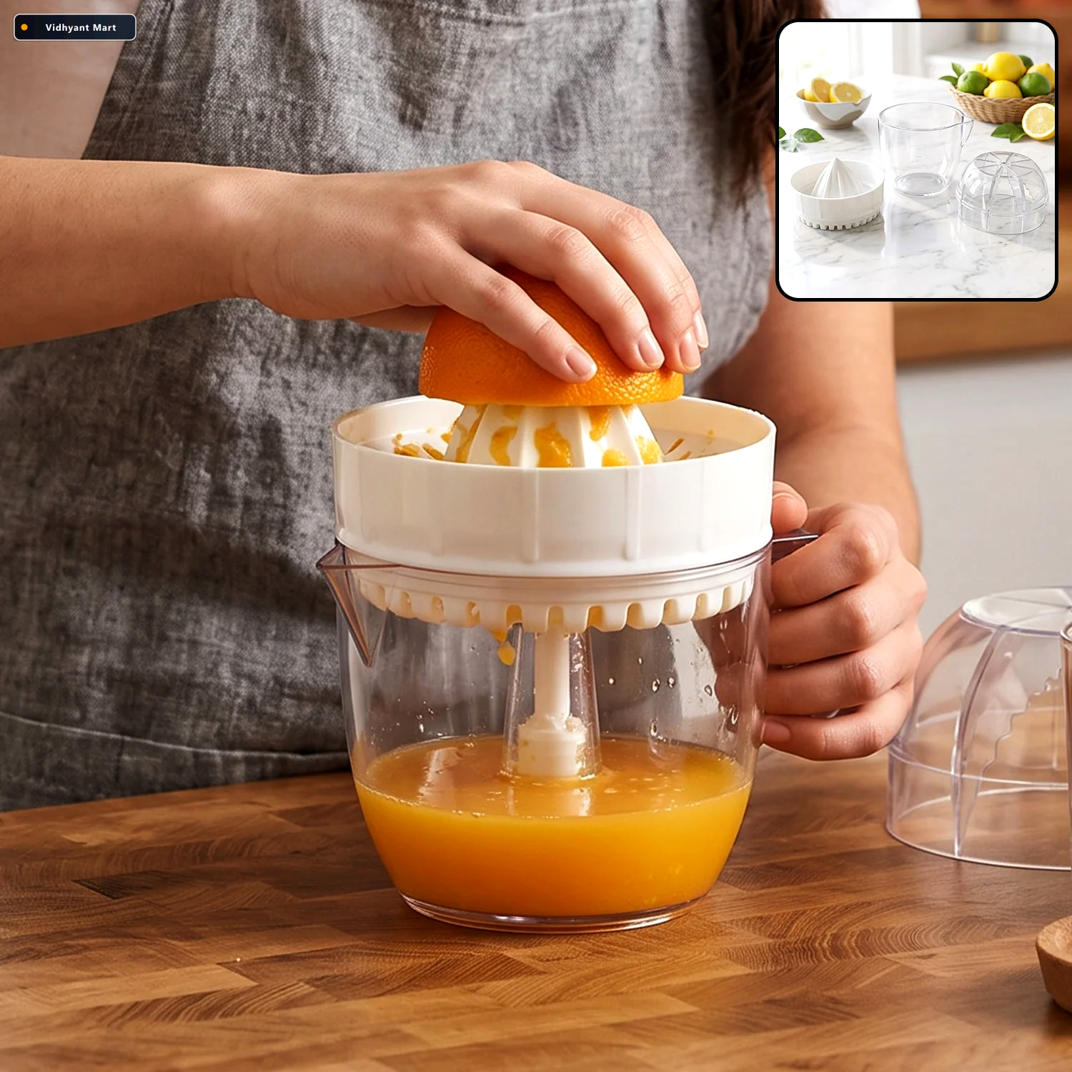 Vidhyant Mart Plastic Mini Manual Citrus Lemon Orange Squeezer W 1