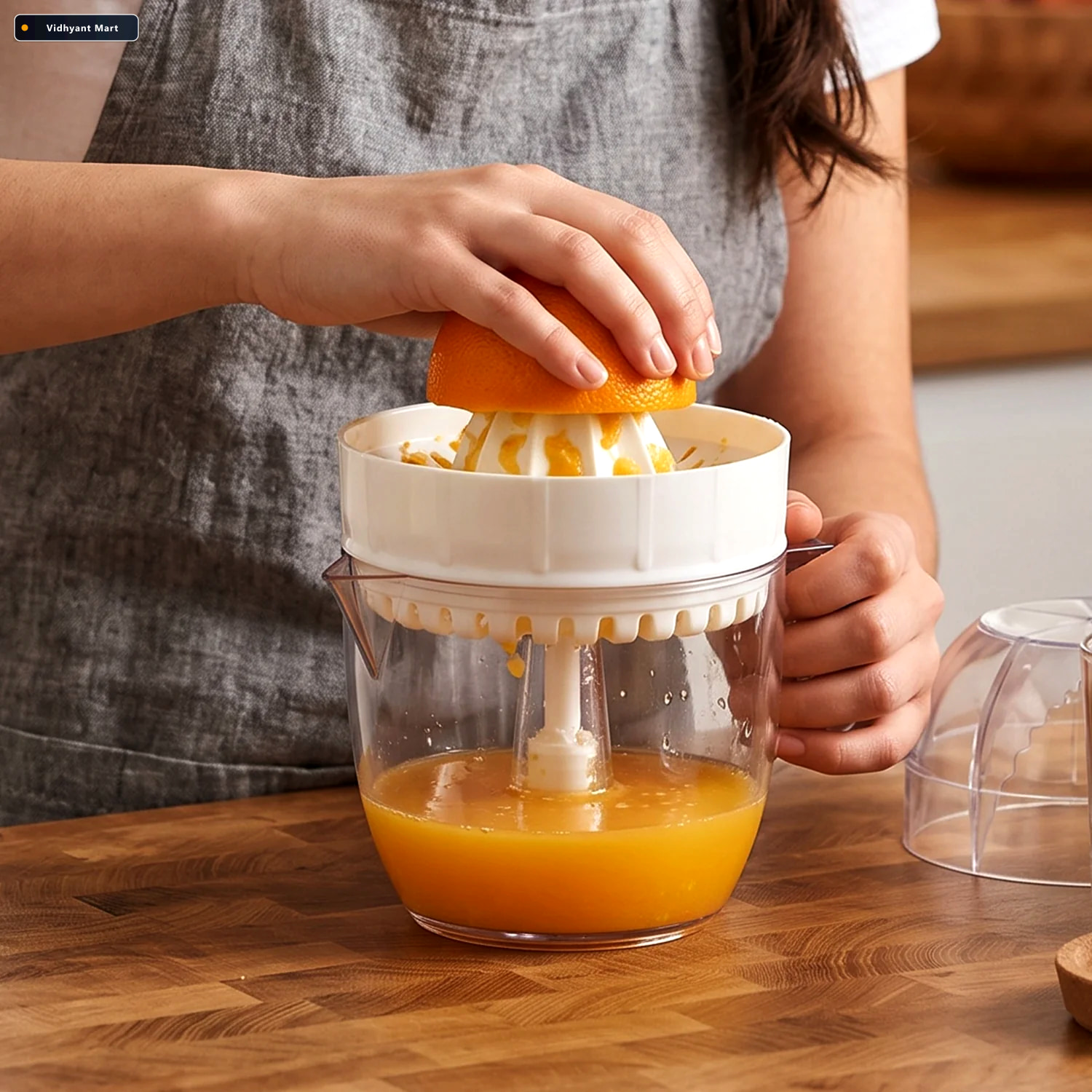 Vidhyant Mart Plastic Mini Manual Citrus Lemon Orange Squeezer W 2