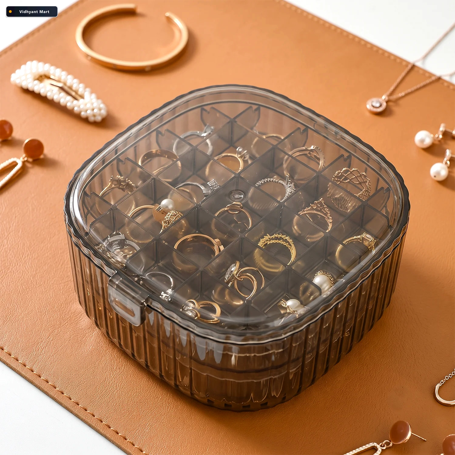Vidhyant Mart Plastic Multi Compartment Jewelry Organizer Box St 2