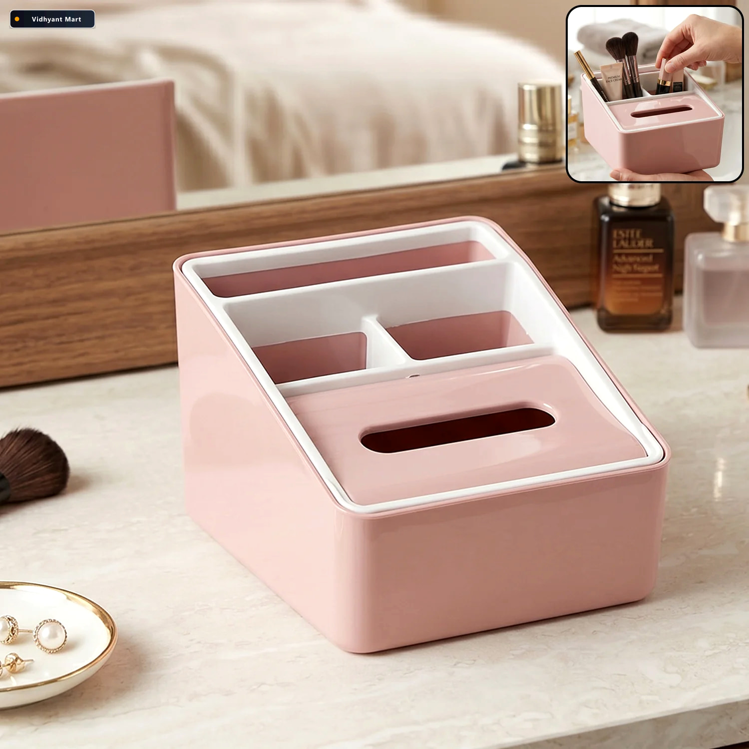 Vidhyant Mart Plastic Multipurpose Storage Organizer Box Space S 2