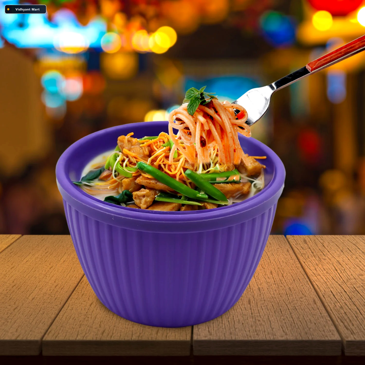 Vidhyant Mart Plastic Noodles Bowl Microwave Safe Multi Purpose 1