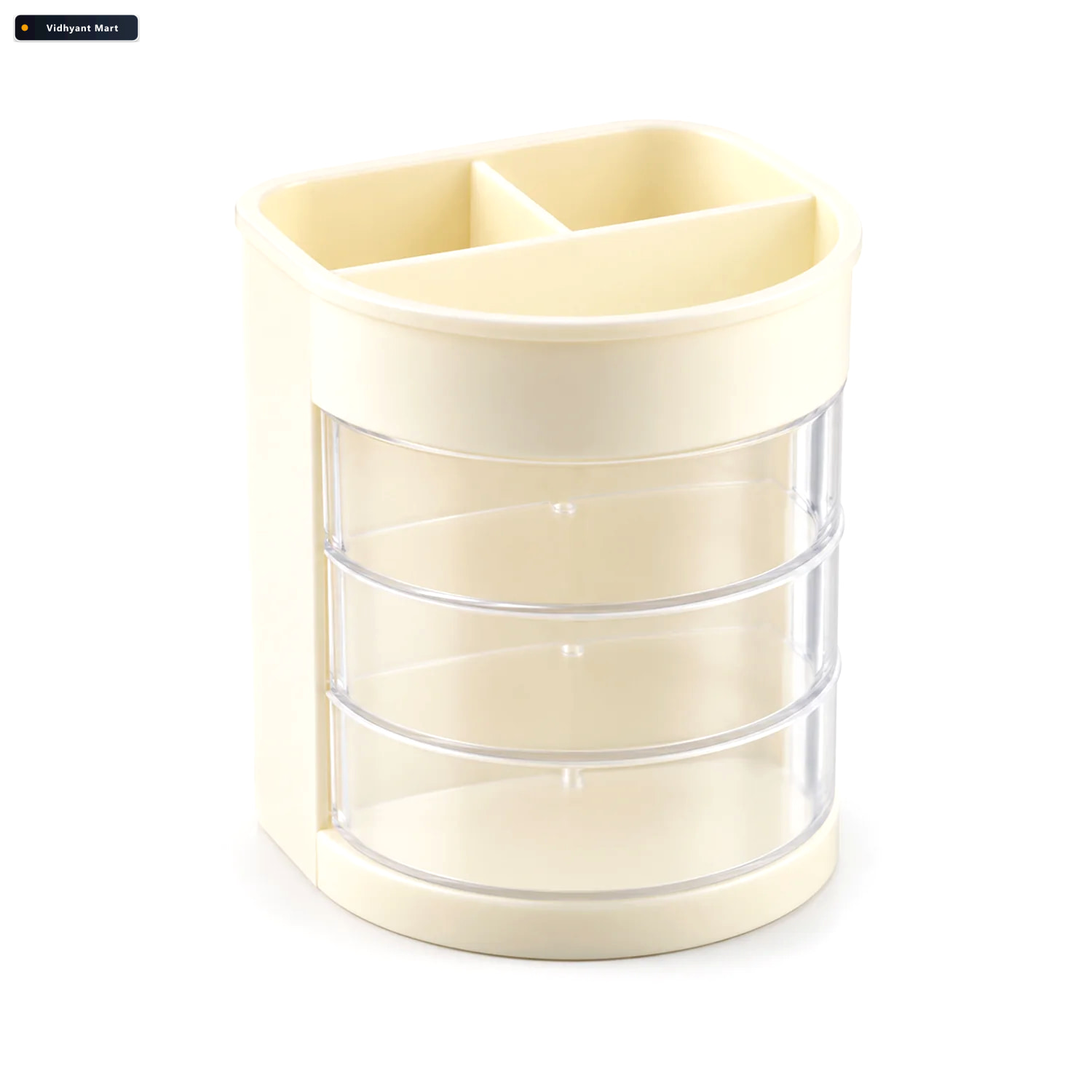 Vidhyant Mart Plastic Pen Holder With 6 Compartments And Clear D 4