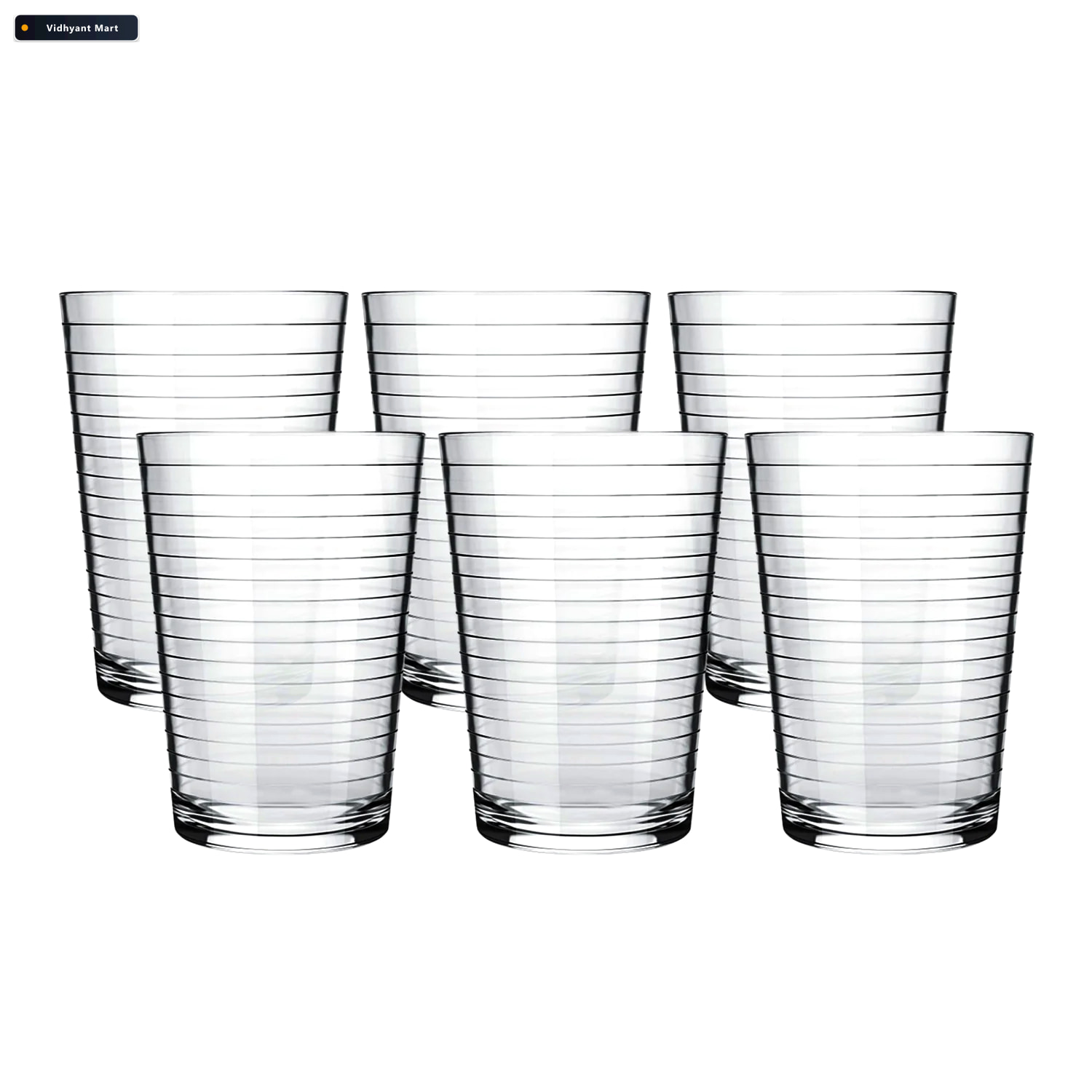 Vidhyant Mart Plastic Ringo Glass Durable 300ml Crystal Clear Tu 4