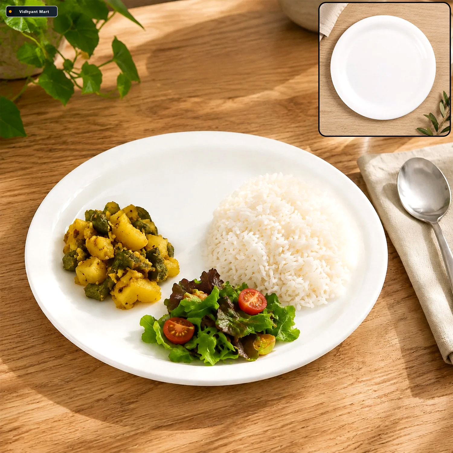 Vidhyant Mart Plastic Round Dinner Plate 19 Cm Durable Lightweig 1