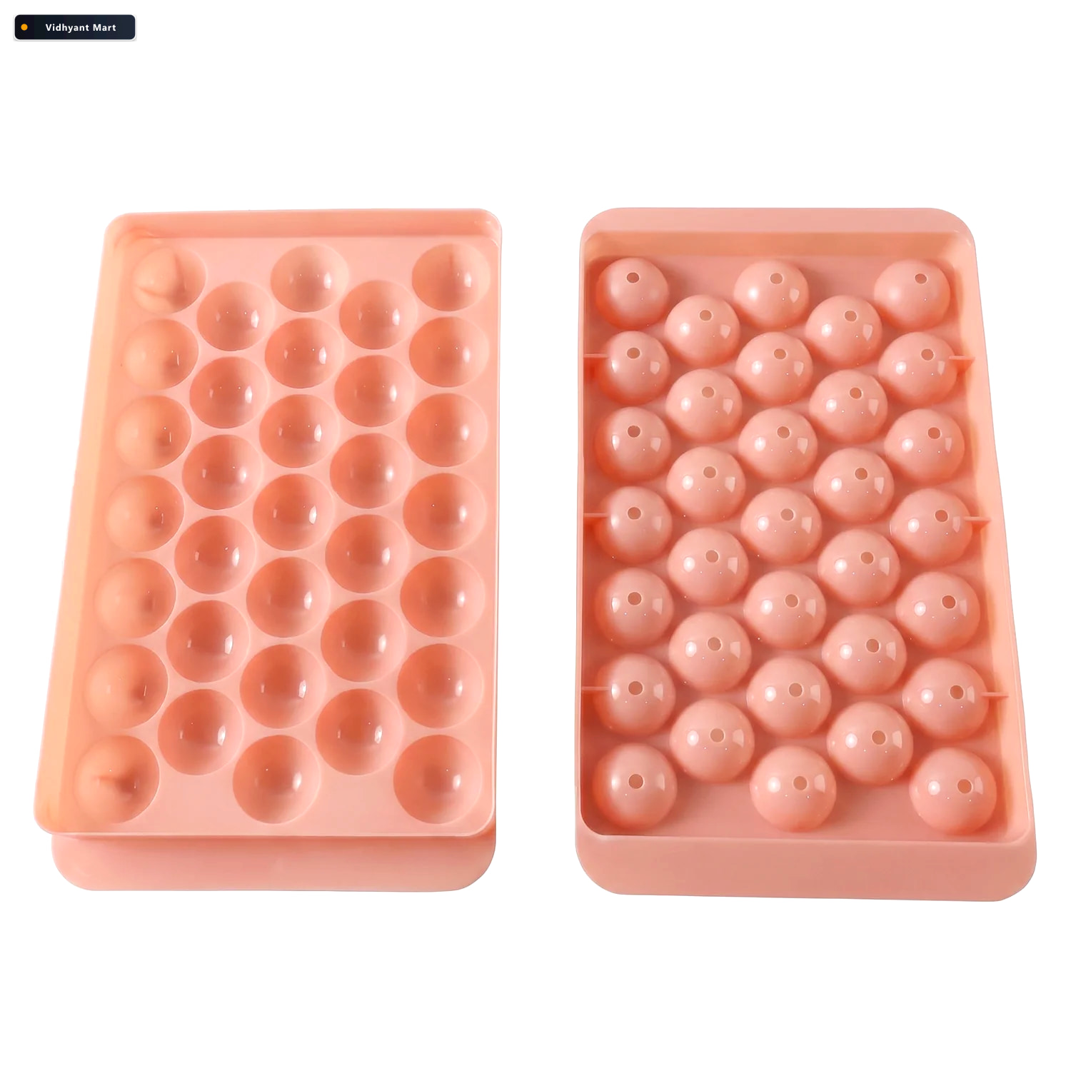 Vidhyant Mart Plastic Round Ice Ball Tray Mould With Flexible Ba 4