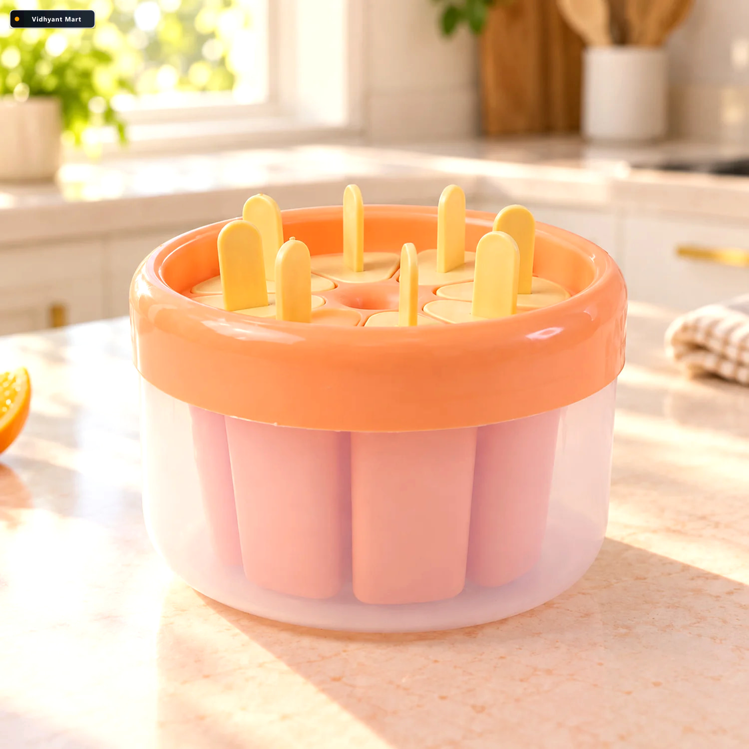 Vidhyant Mart Plastic Round Ice Cream Candy Mold With Reusable S 2